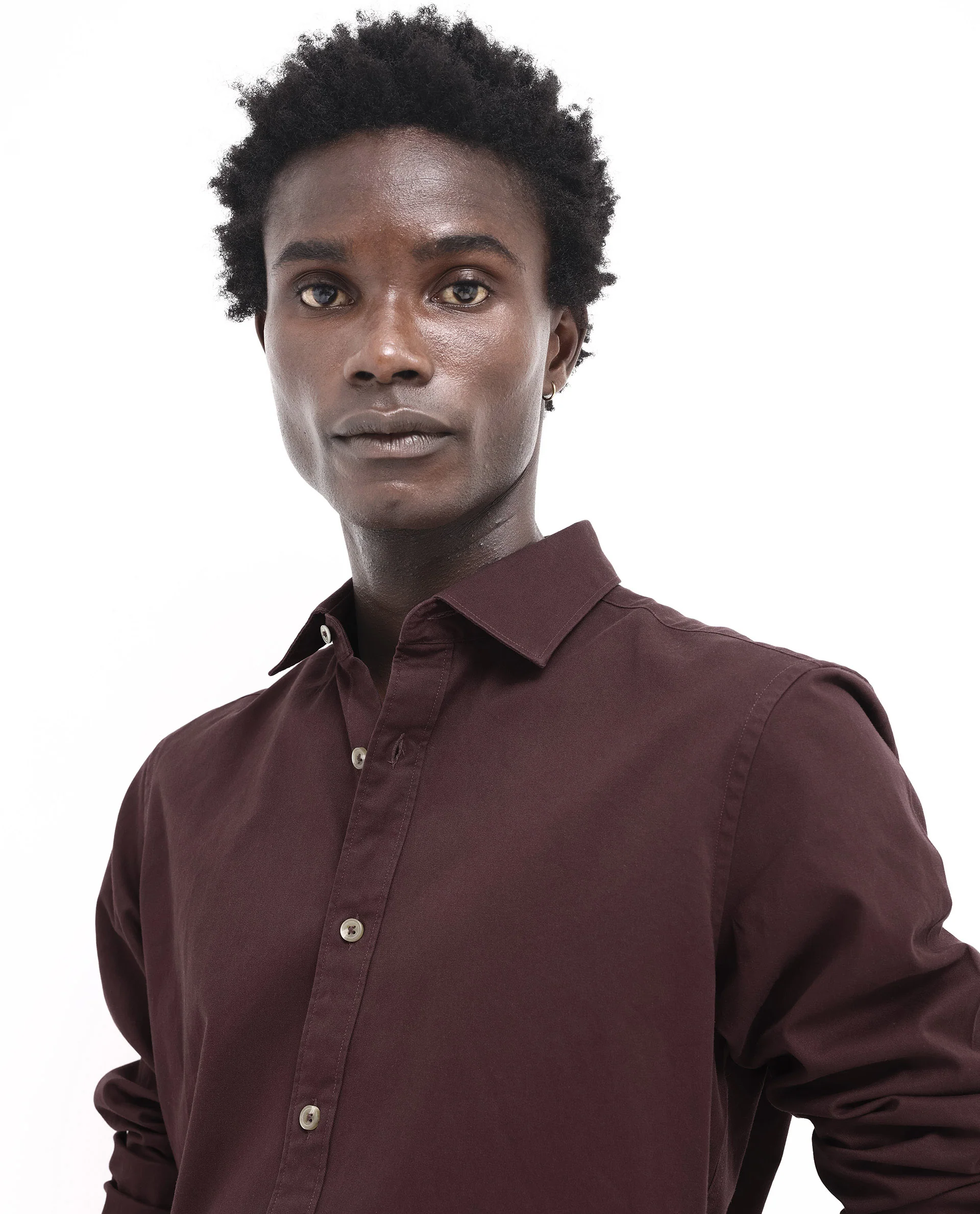 Rare Rabbit Men's Arlet Maroon Cotton Plain Regular Fit Full Sleeve Collared Shirt - Image 5