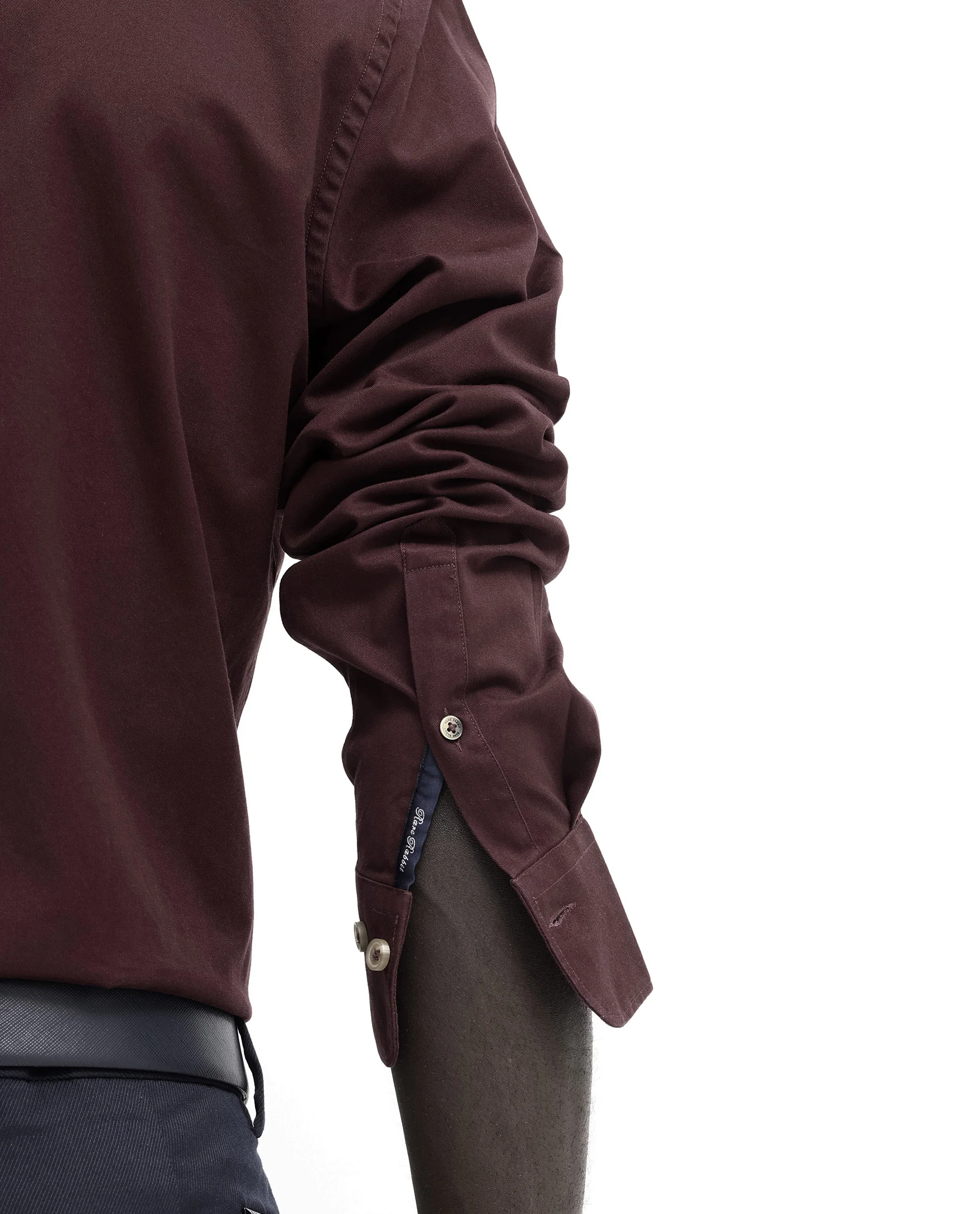 Rare Rabbit Men's Arlet Maroon Cotton Plain Regular Fit Full Sleeve Collared Shirt - Image 6