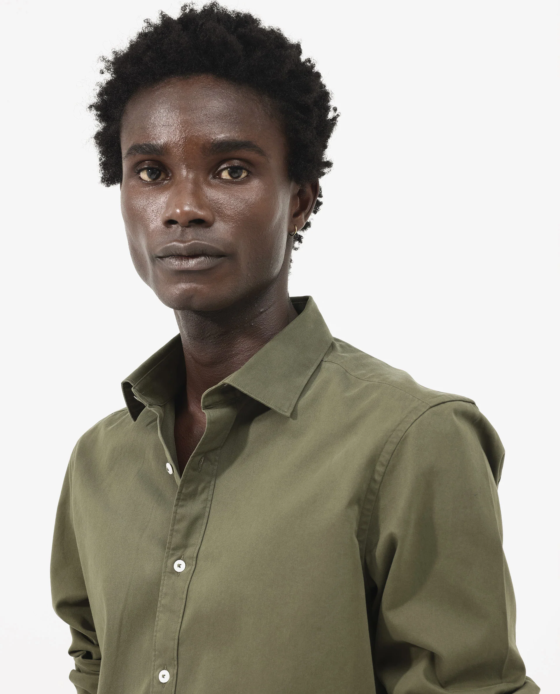 Rare Rabbit Men's Arlet Olive Cotton Plain Regular Fit Full Sleeve Collared Shirt - Image 5