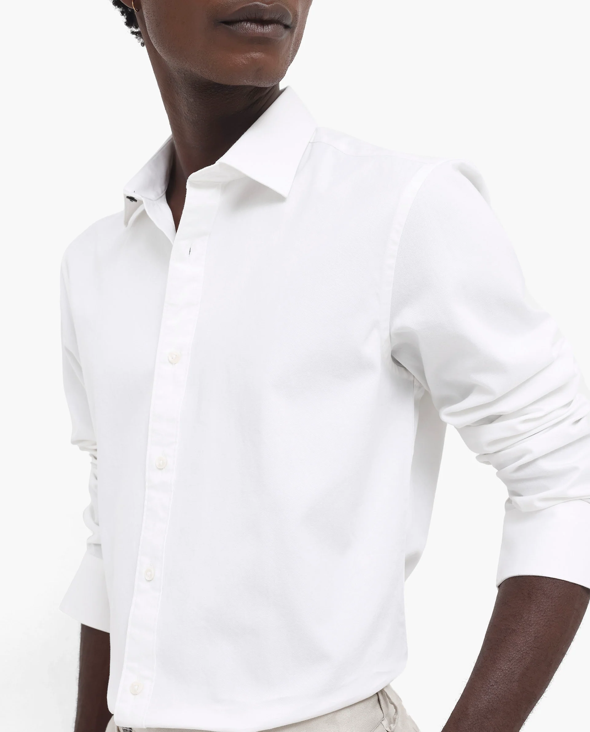 Rare Rabbit Men's Arlet White Cotton Plain Regular Fit Full Sleeve Collared Shirt - Image 3