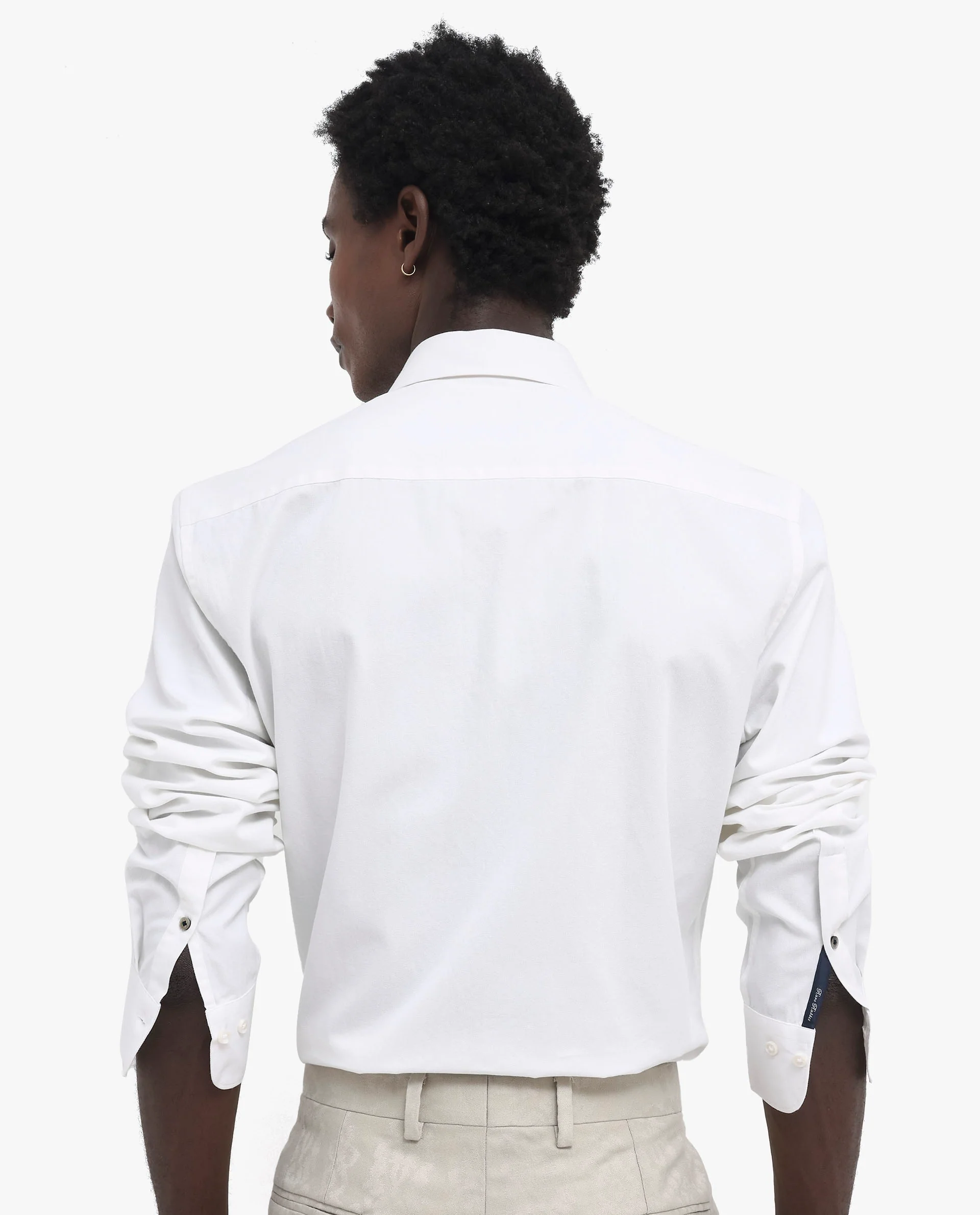 Rare Rabbit Men's Arlet White Cotton Plain Regular Fit Full Sleeve Collared Shirt - Image 7