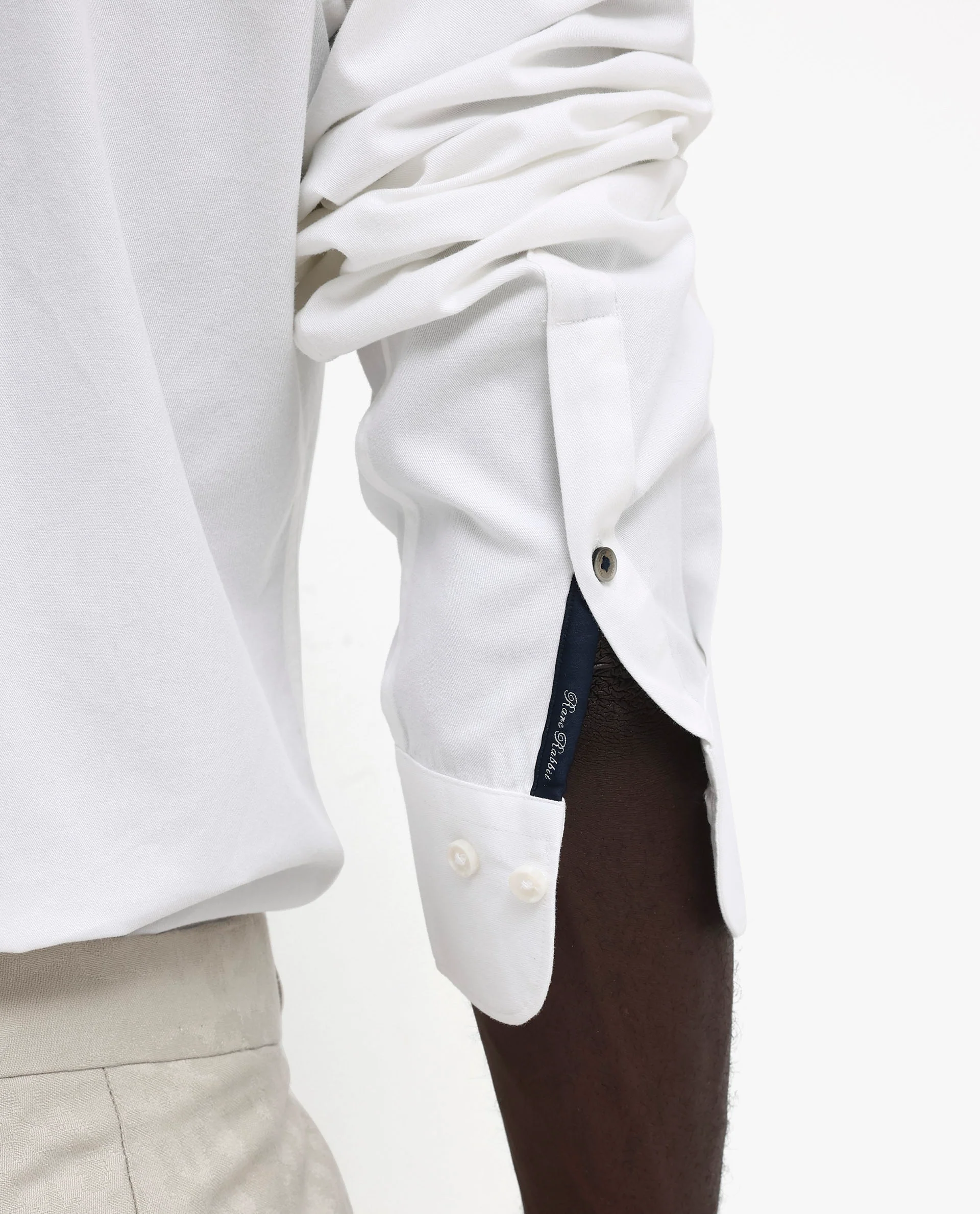 Rare Rabbit Men's Arlet White Cotton Plain Regular Fit Full Sleeve Collared Shirt - Image 8