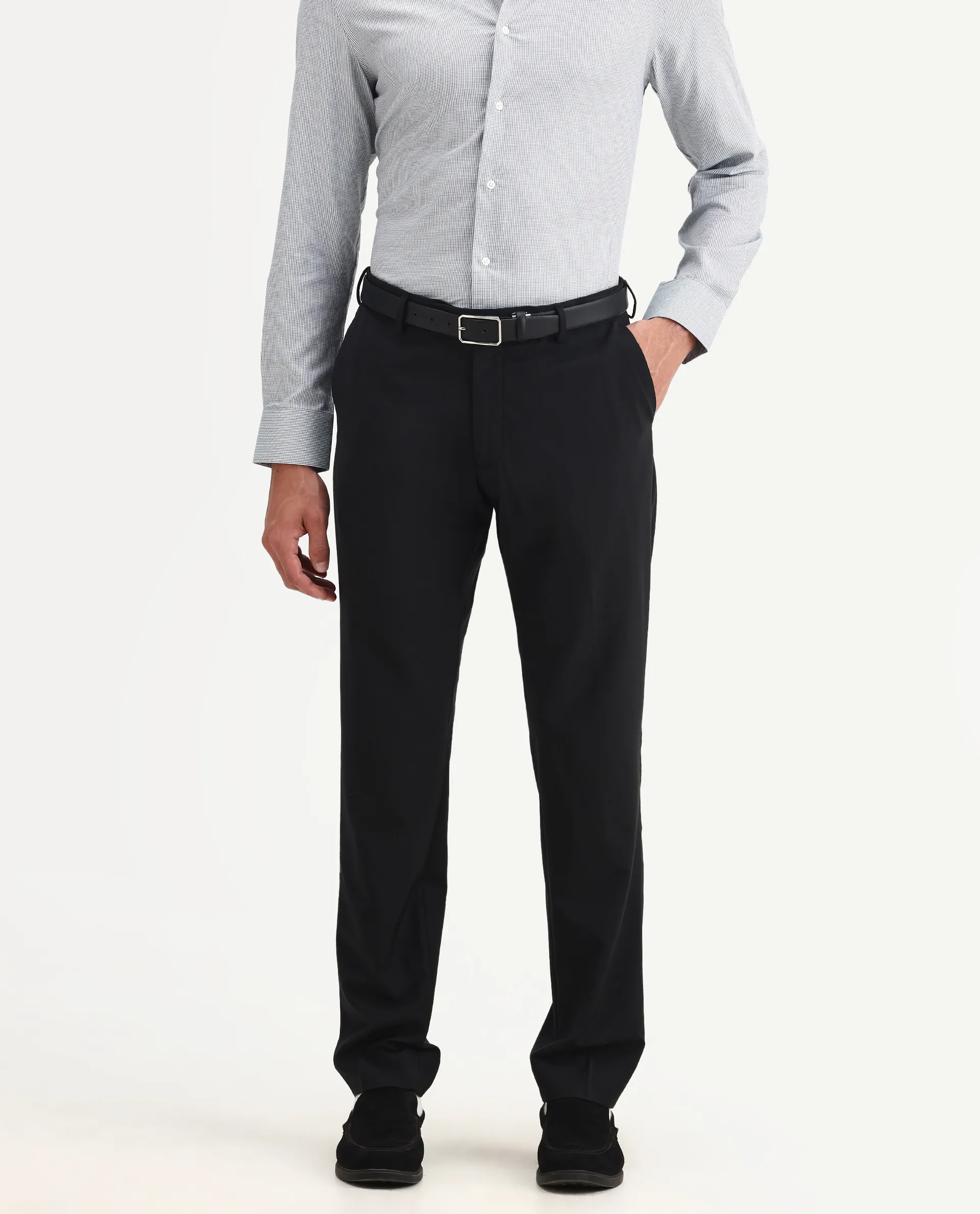 Rare Rabbit Men's Arlo-B Black Cotton Plain Slim Fit Full Sleeve Lapel Neck Suits - Image 3
