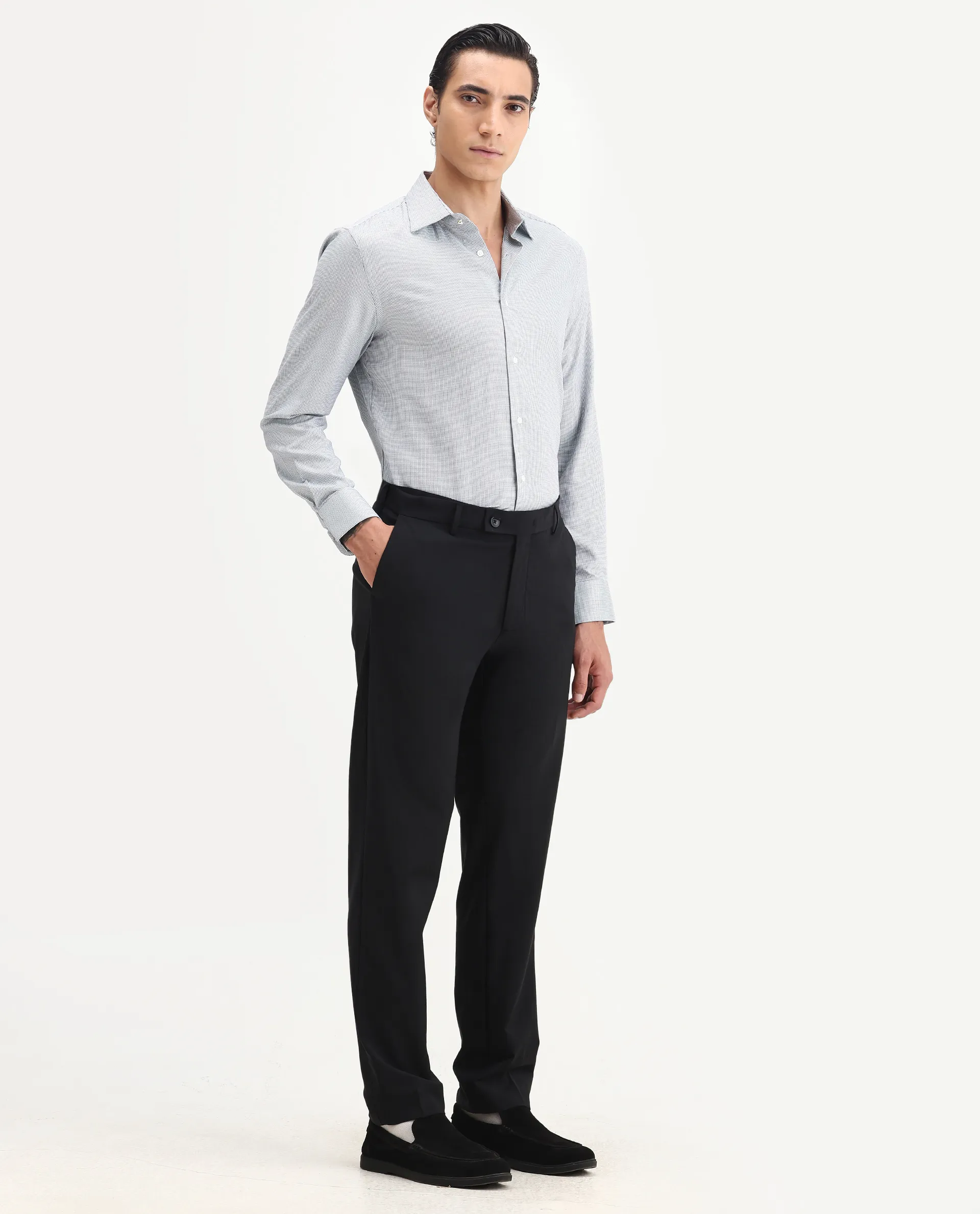 Rare Rabbit Men's Arlo-B Black Cotton Plain Slim Fit Full Sleeve Lapel Neck Suits - Image 5