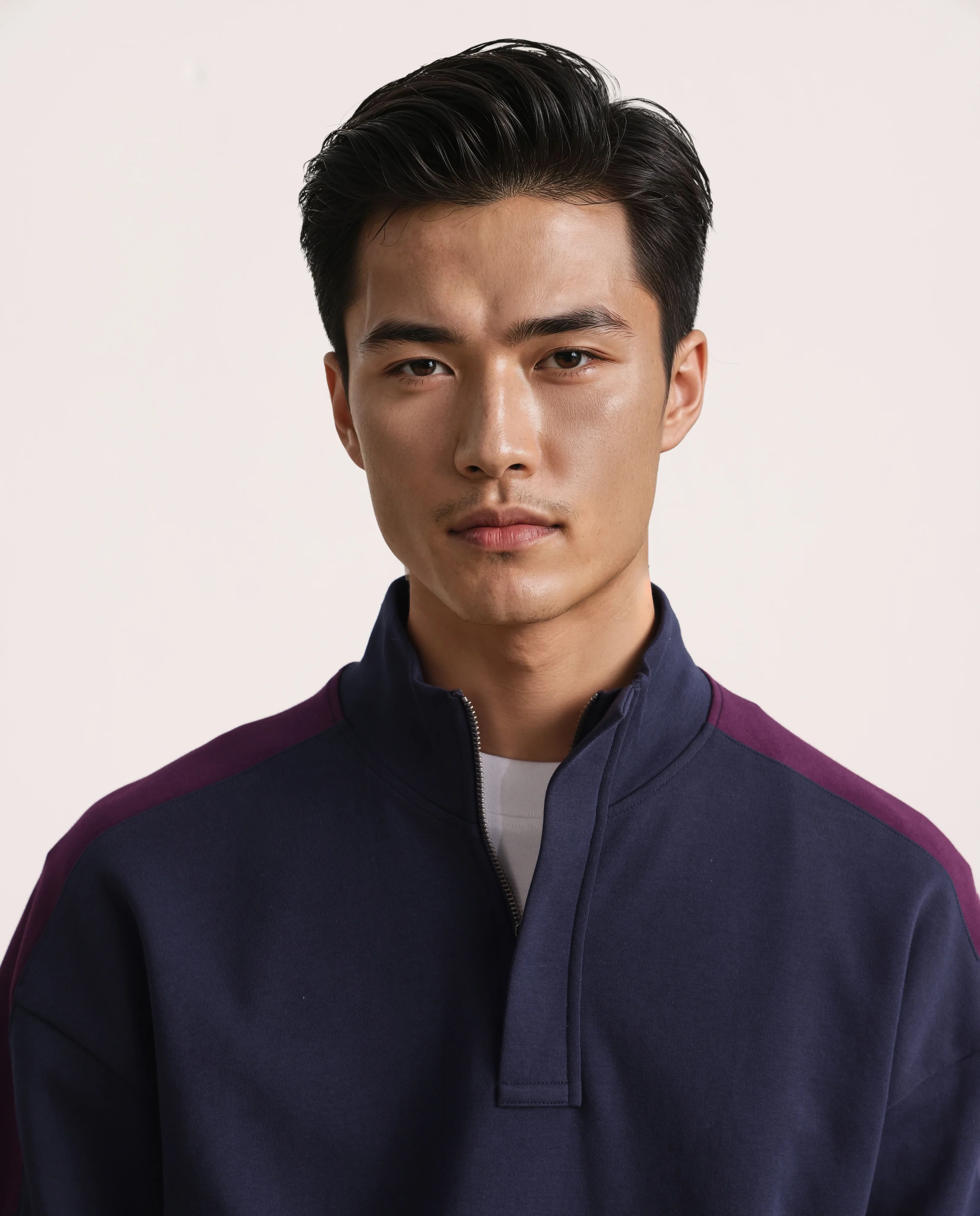 Rare Rabbit Men's Armo-1 Navy Cotton Ombre Regular Fit Full Sleeve High Neck Sweatshirt - Image 6