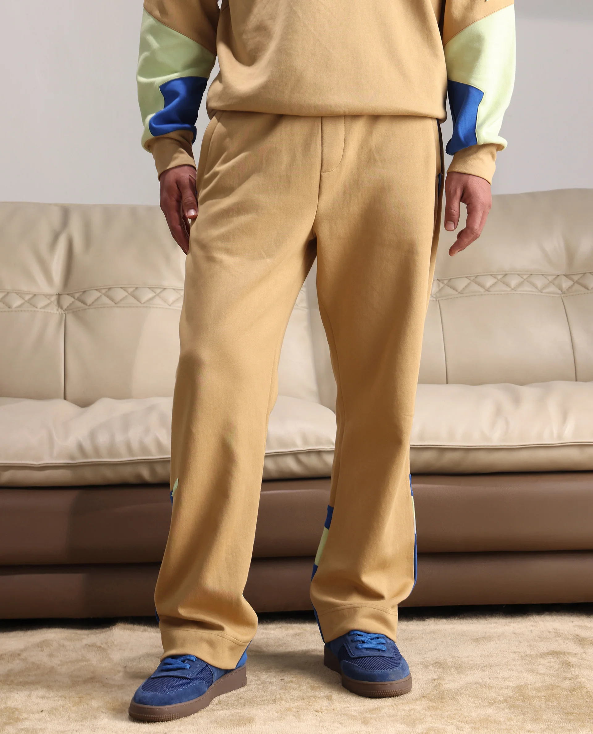 Rare Rabbit Men's Armon-1 Dusky Beige Cotton Printed Regular Fit Track Pant - Image 2
