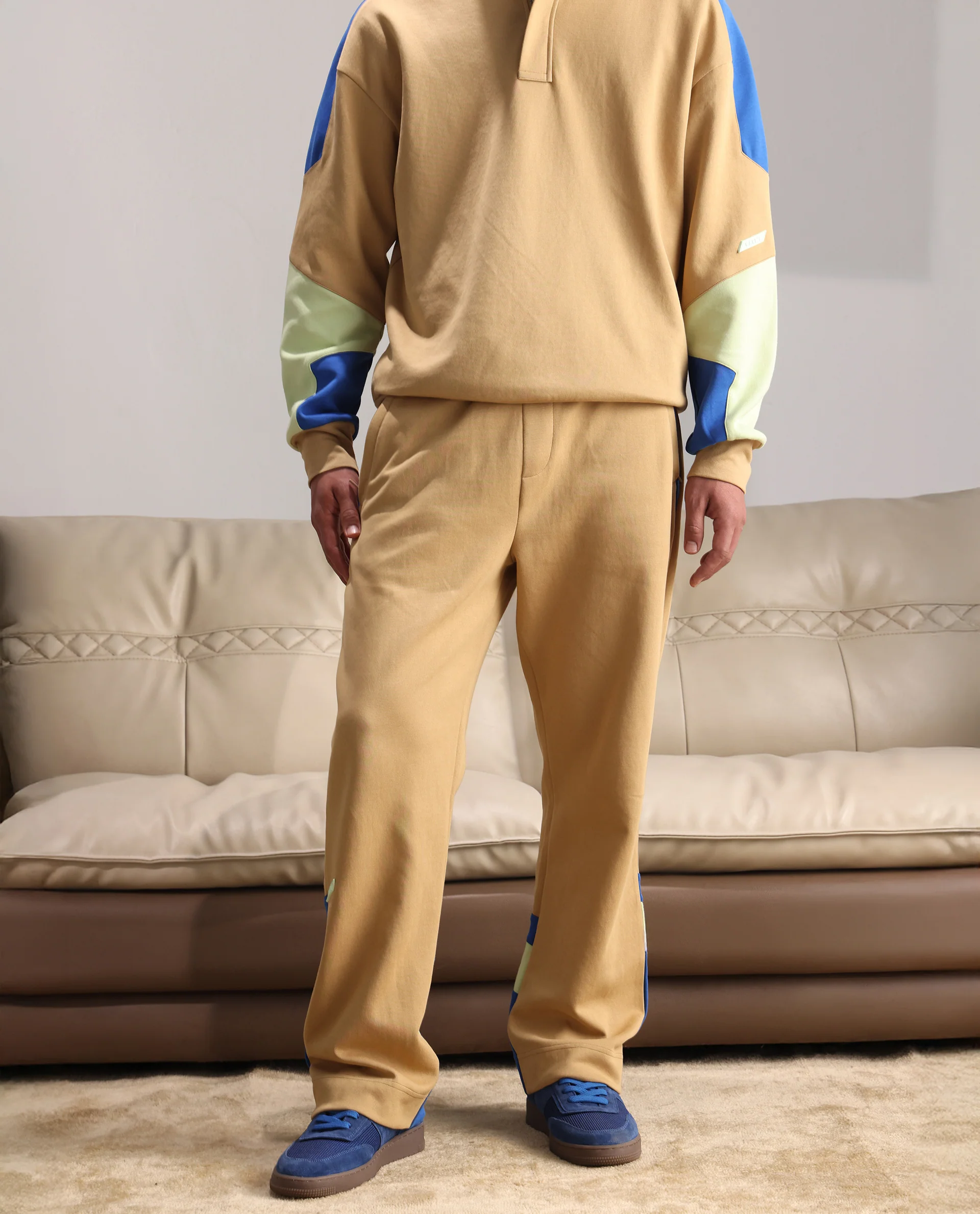 Rare Rabbit Men's Armon-1 Dusky Beige Cotton Printed Regular Fit Track Pant - Image 6