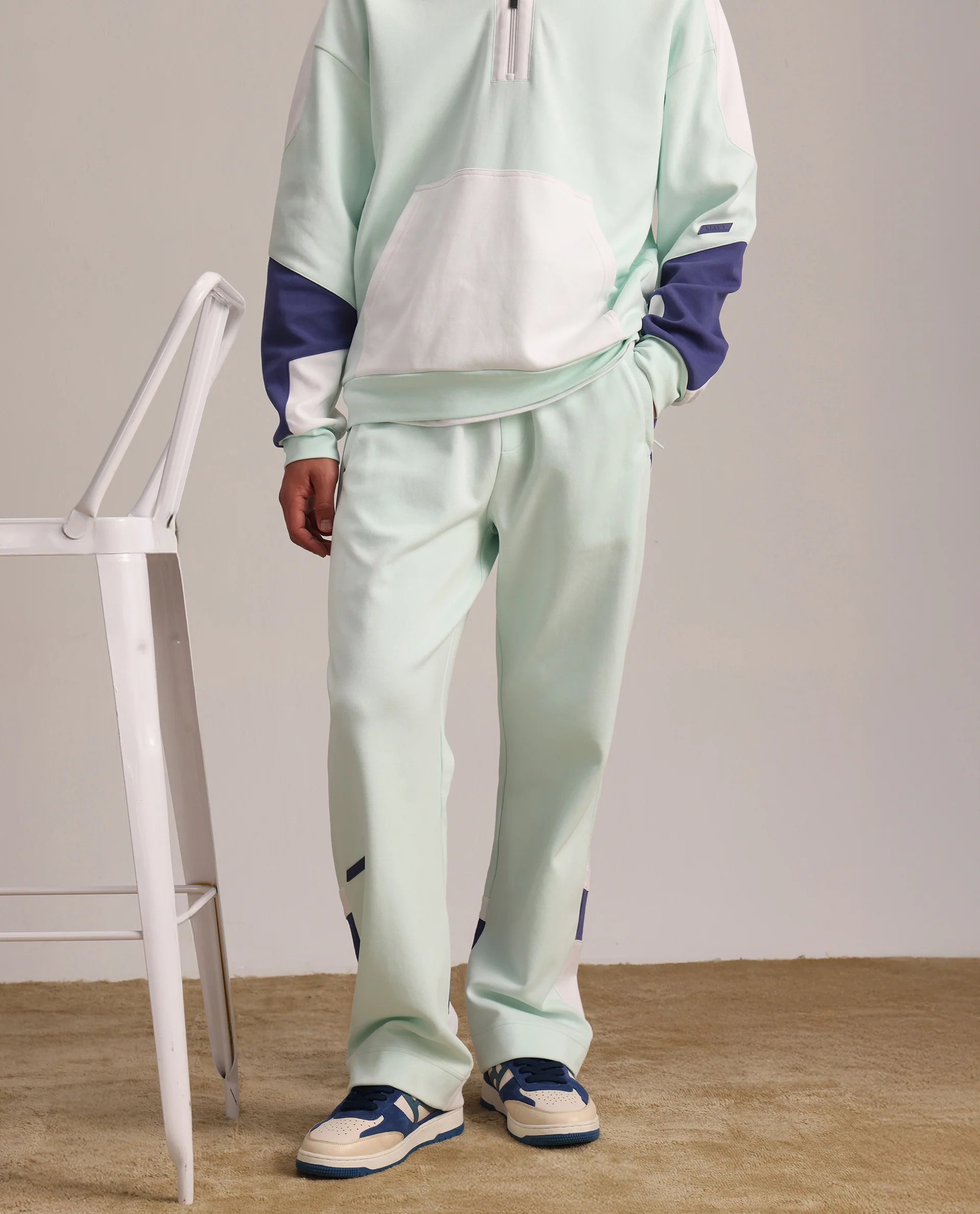 Rare Rabbit Men's Armon-2 Pastel Green Cotton Printed Regular Fit Track Pant - Image 3