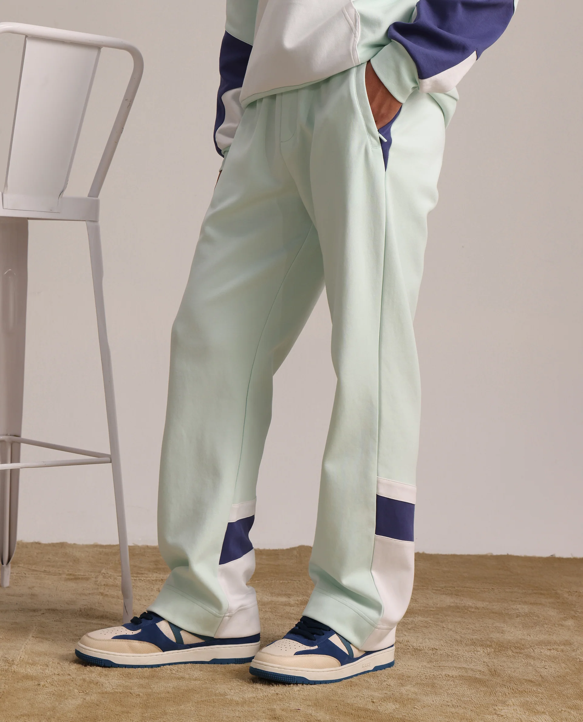 Rare Rabbit Men's Armon-2 Pastel Green Cotton Printed Regular Fit Track Pant - Image 4