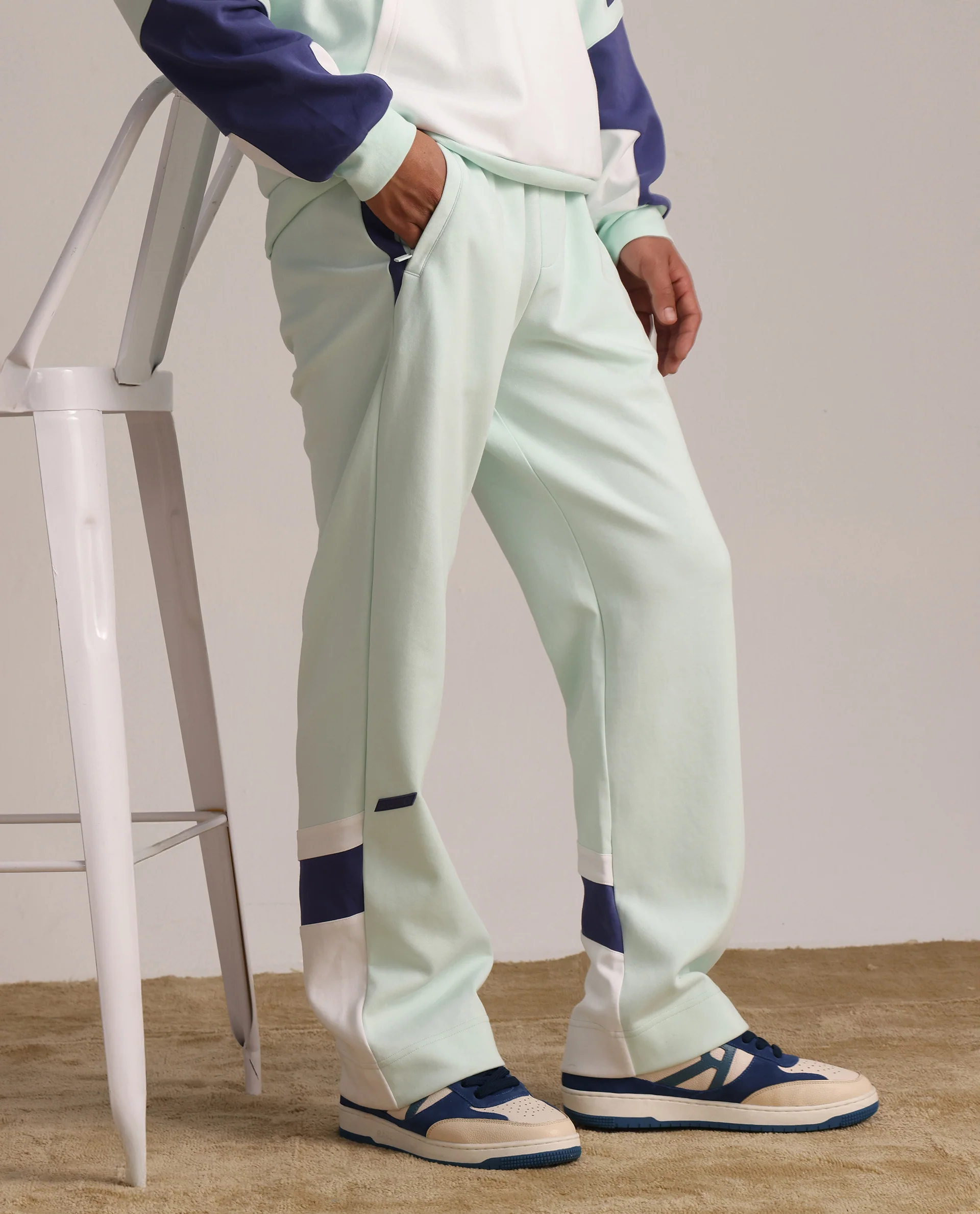 Rare Rabbit Men's Armon-2 Pastel Green Cotton Printed Regular Fit Track Pant - Image 5