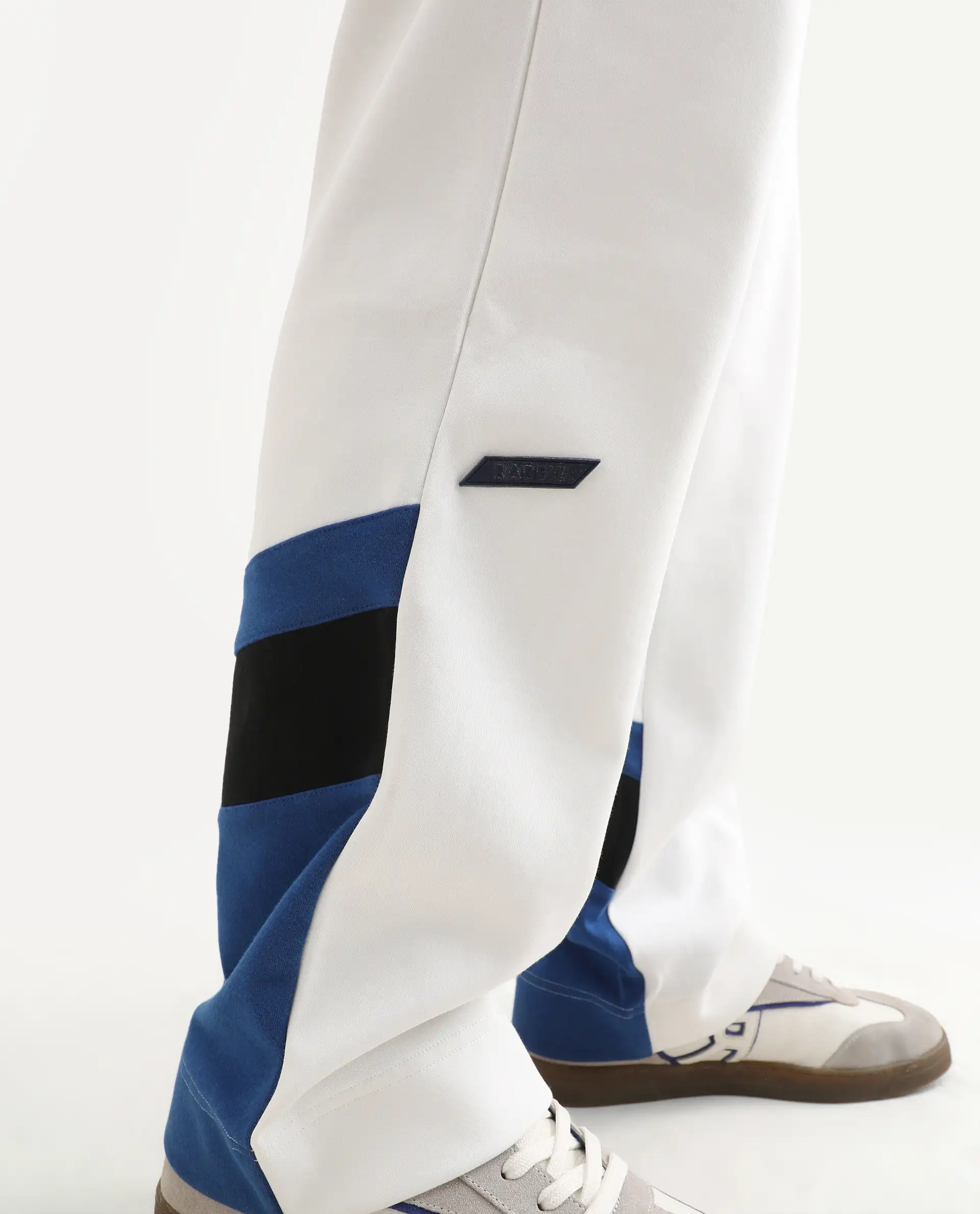 Rare Rabbit Men's Armon-2 White Cotton Printed Regular Fit Track Pant - Image 4