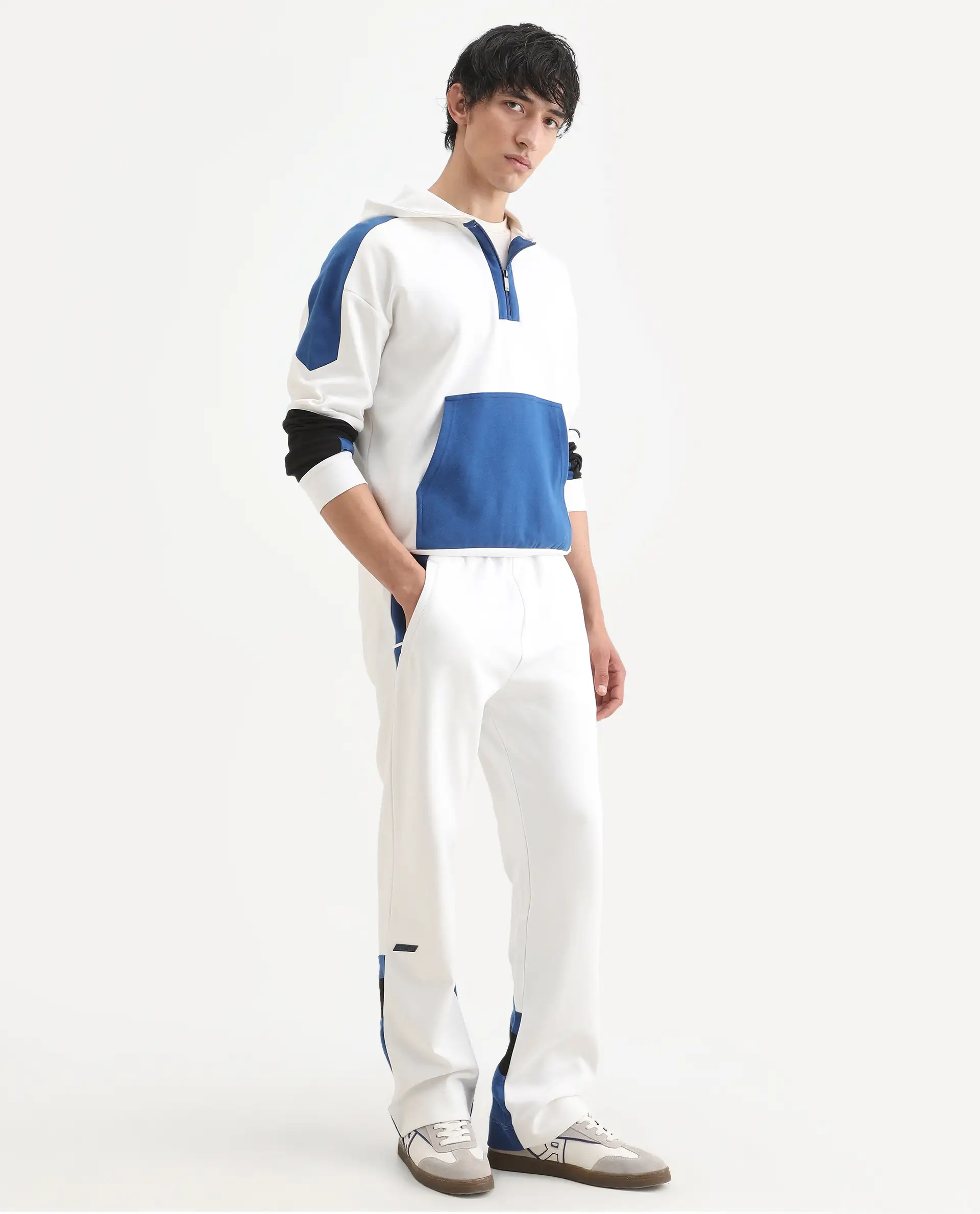 Rare Rabbit Men's Armon-2 White Cotton Printed Regular Fit Track Pant - Image 6