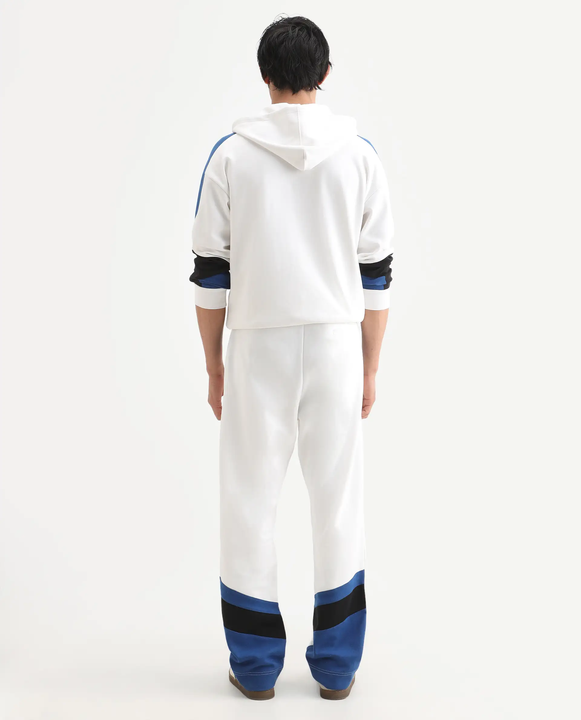 Rare Rabbit Men's Armon-2 White Cotton Printed Regular Fit Track Pant - Image 7