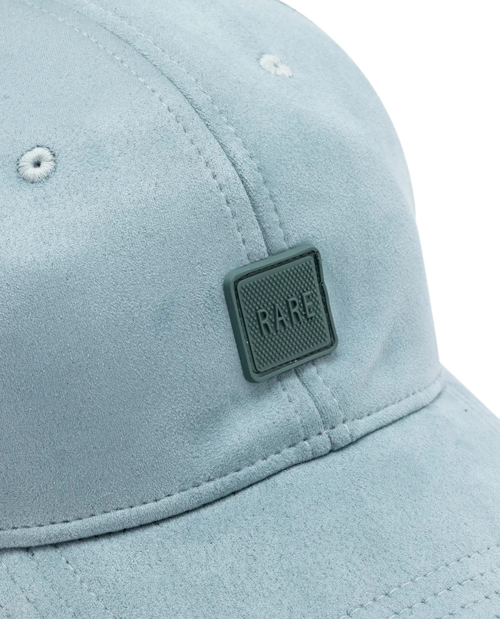 Rare Rabbit Men Armour Teal Suede Monotone Color Silicone Badge Branding Cap - Image 3