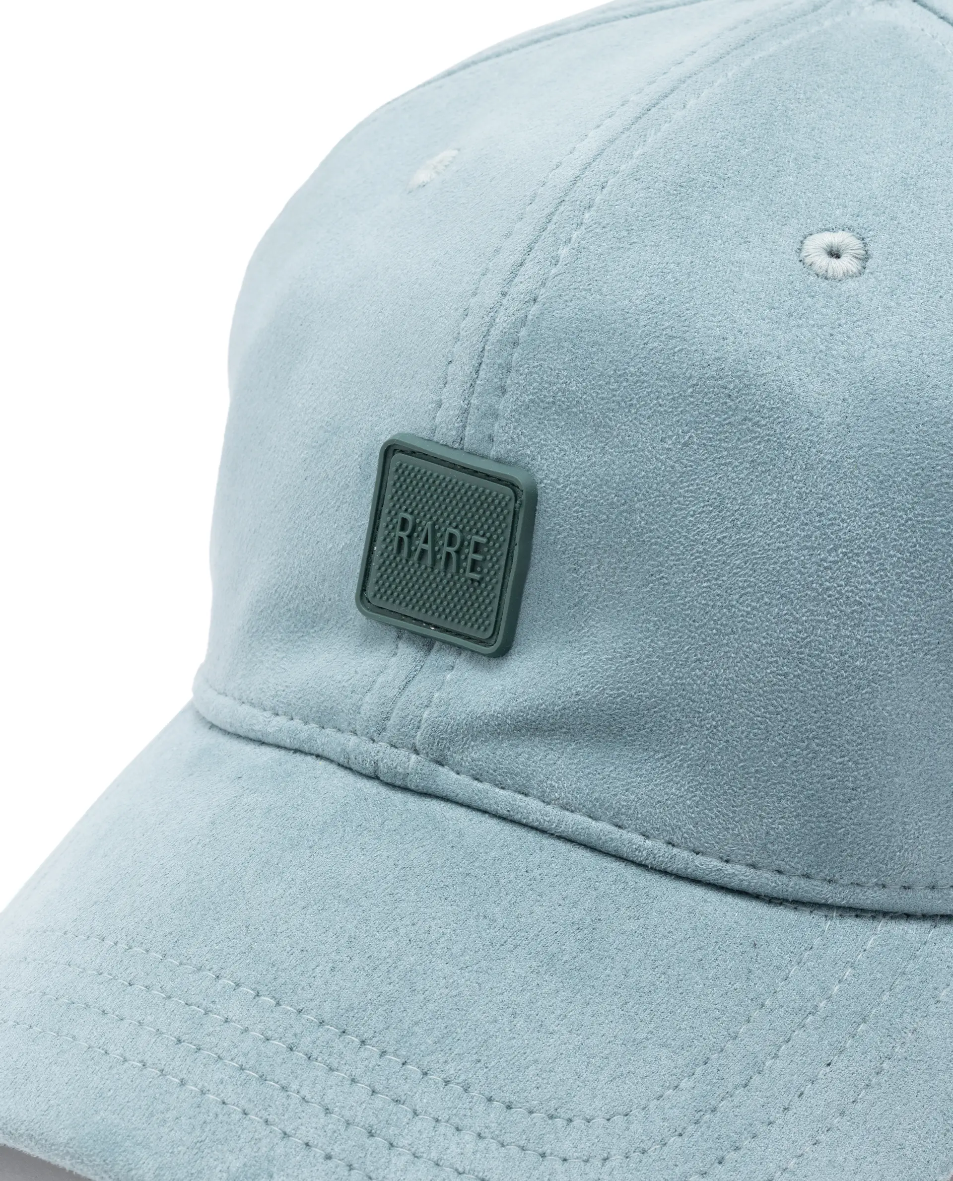 Rare Rabbit Men Armour Teal Suede Monotone Color Silicone Badge Branding Cap - Image 4