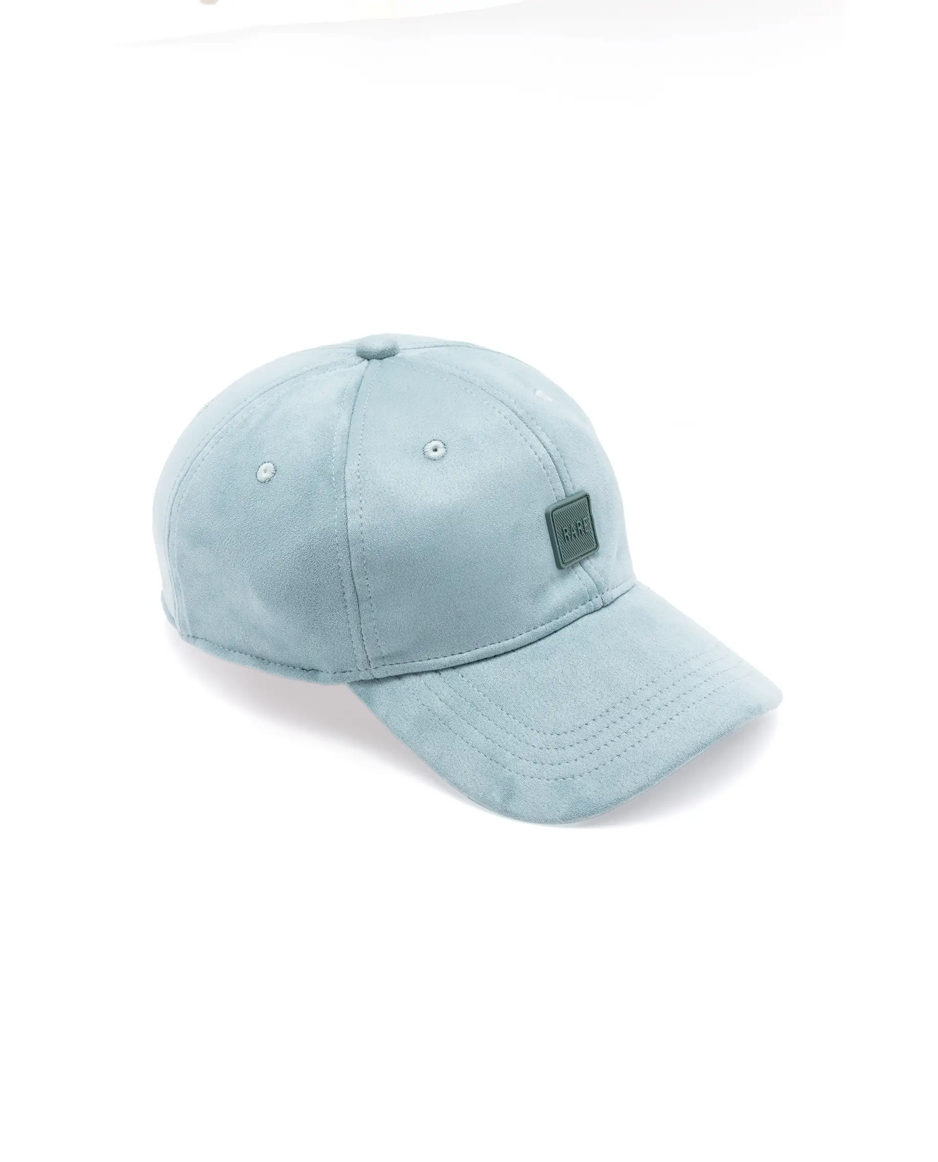 Rare Rabbit Men Armour Teal Suede Monotone Color Silicone Badge Branding Cap - Image 5