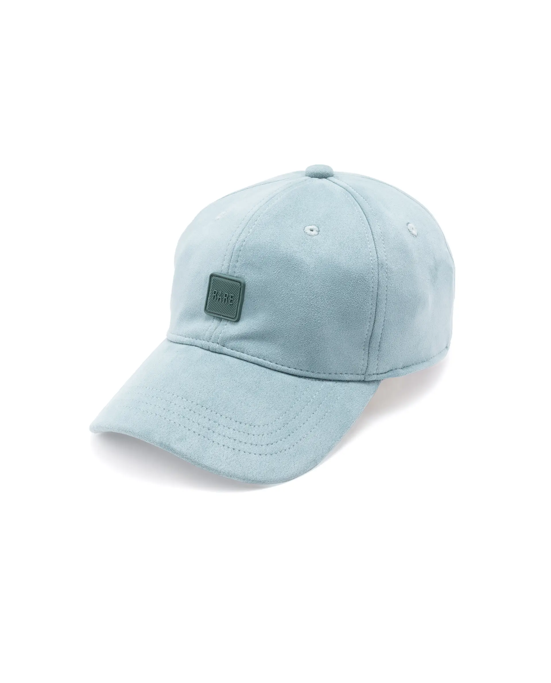 Rare Rabbit Men Armour Teal Suede Monotone Color Silicone Badge Branding Cap - Image 8