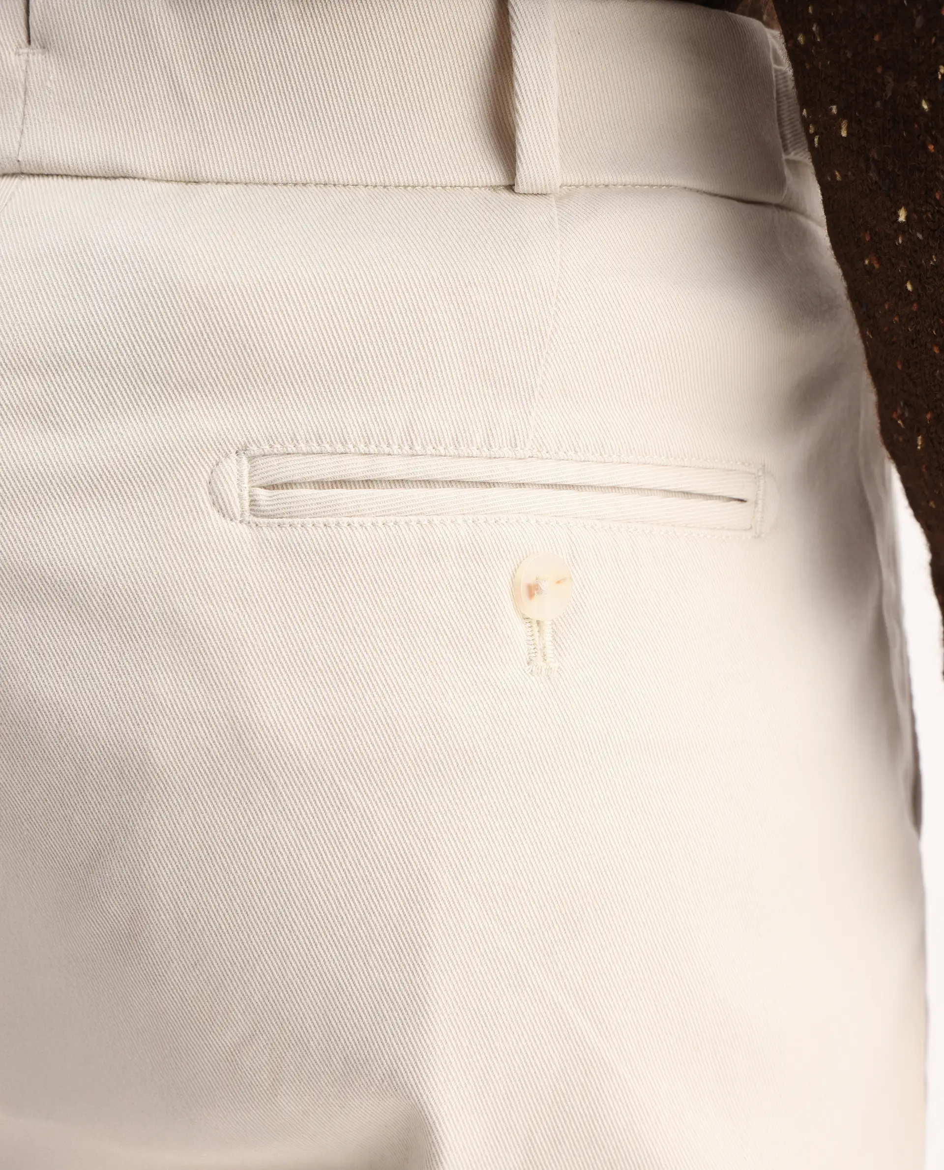 Rare Rabbit Men's Arne Off White Cotton Blend Plain Regular Fit Trouser - Image 5