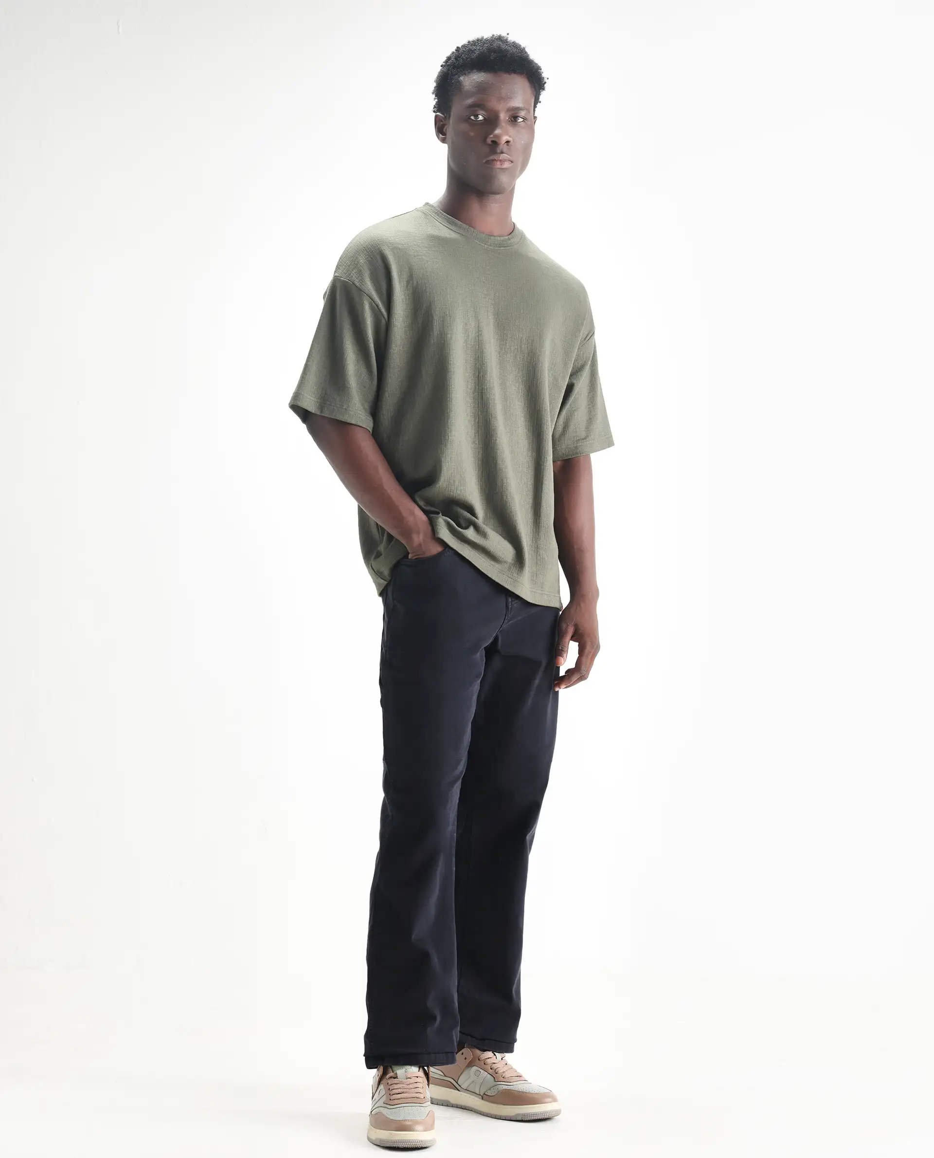Rare Rabbit Men's Arni Navy Cotton Plain Carpenter Fit Jeans - Image 3