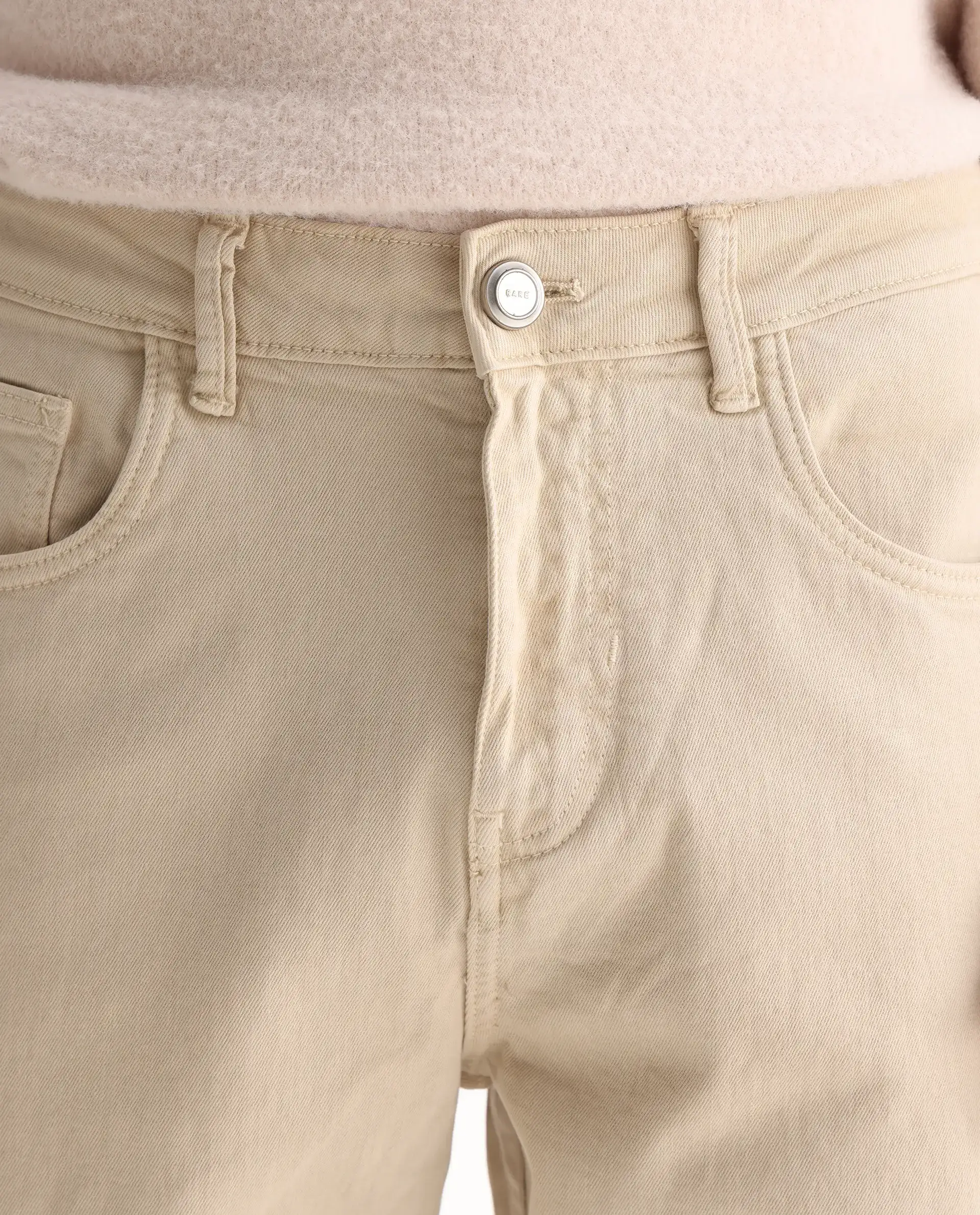 Rare Rabbit Men's Arni Off White Cotton Plain Relaxed Fit Jeans - Image 3