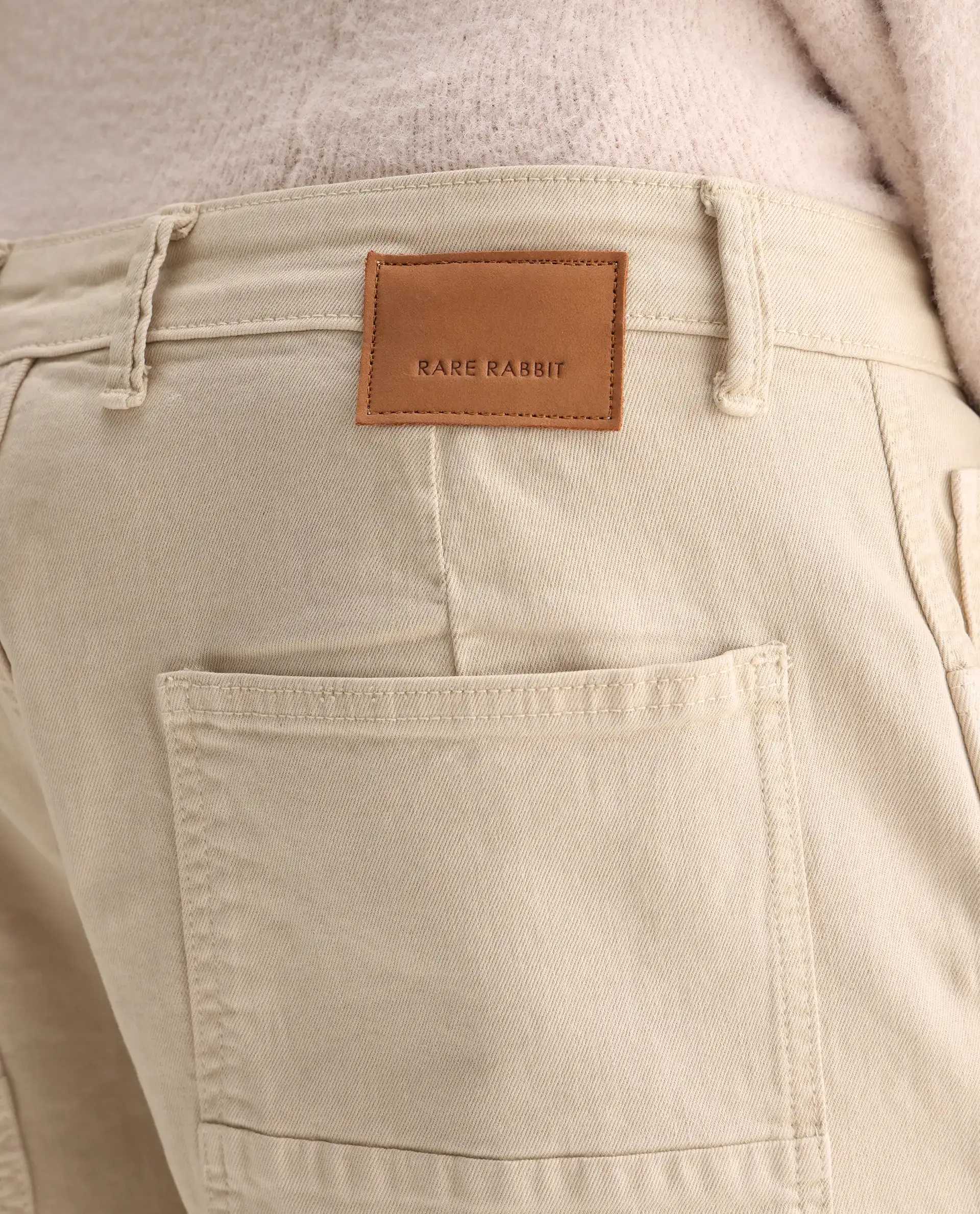 Rare Rabbit Men's Arni Off White Cotton Plain Relaxed Fit Jeans - Image 6
