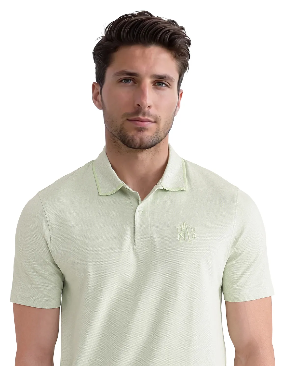 Rare Rabbit Men's Aroe Pastel Green Lycra Plain Regular Fit Half Sleeve Polo - Image 4