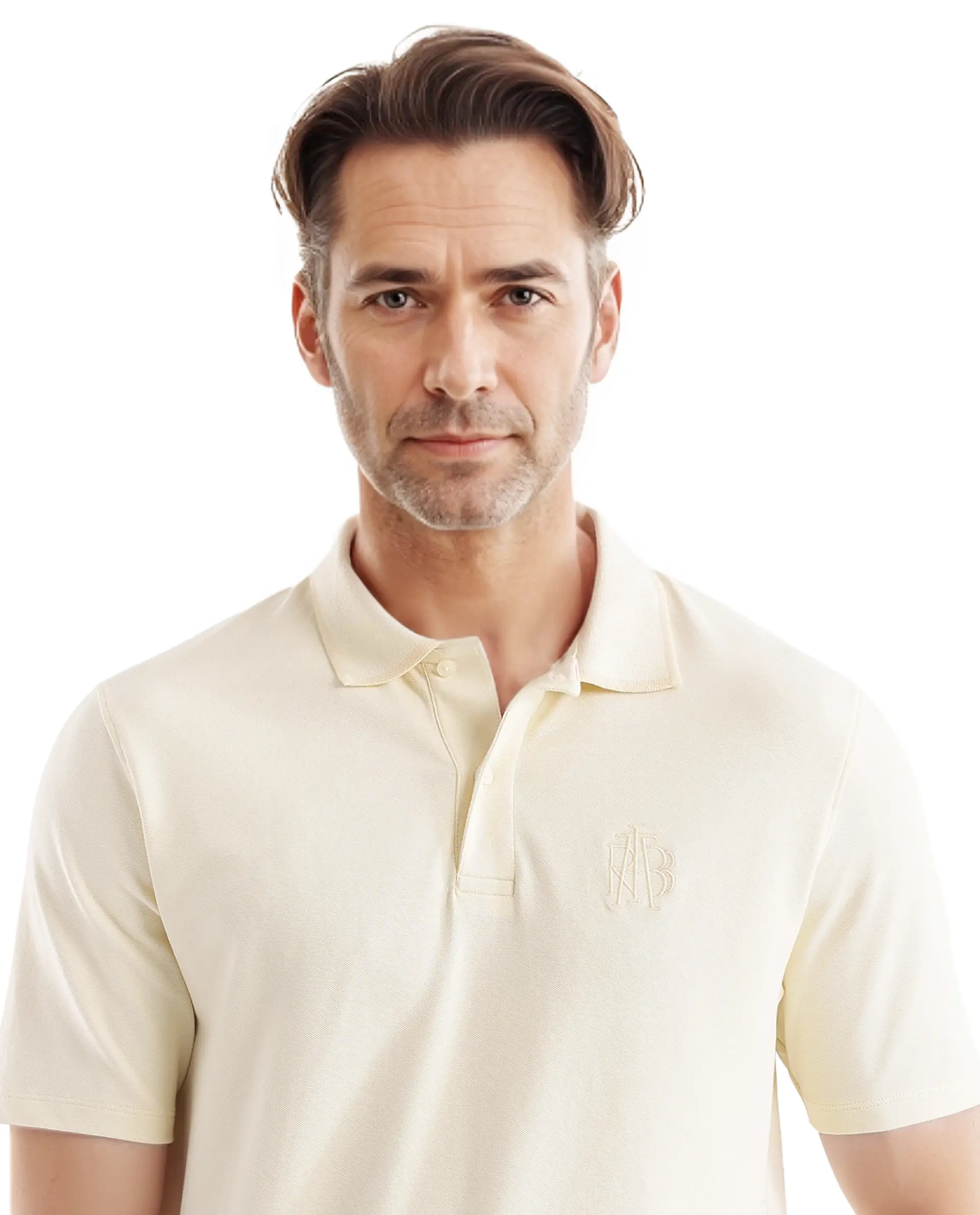 Rare Rabbit Men's Aroe Pastel Yellow Lycra Plain Regular Fit Half Sleeve Polo - Image 5