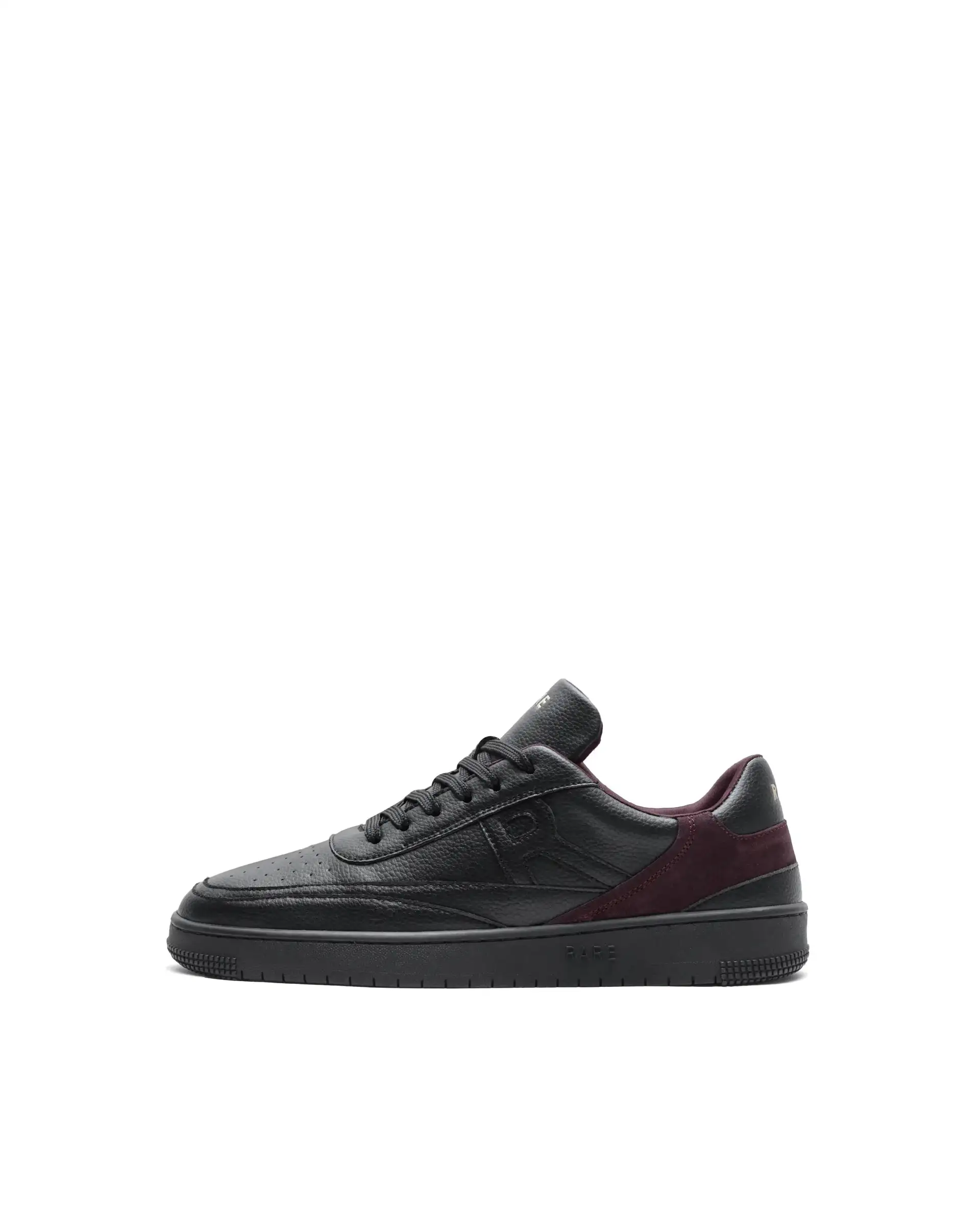 Rare Rabbit Men's Aron Black Micro Leather Sneaker