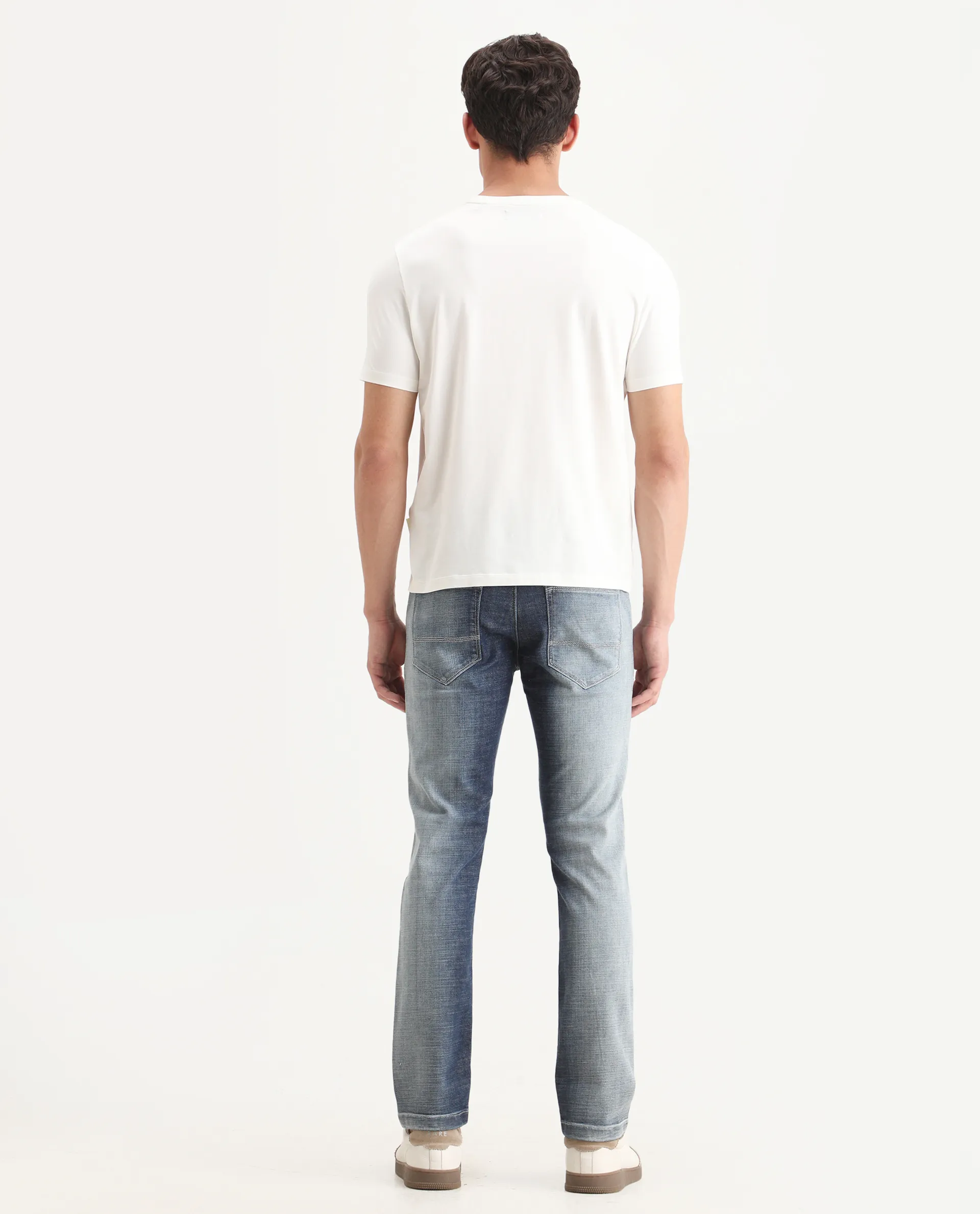 Rare Rabbit Men's Arten Light Blue Cotton Plain Hawk Slim Fit Jeans - Image 8