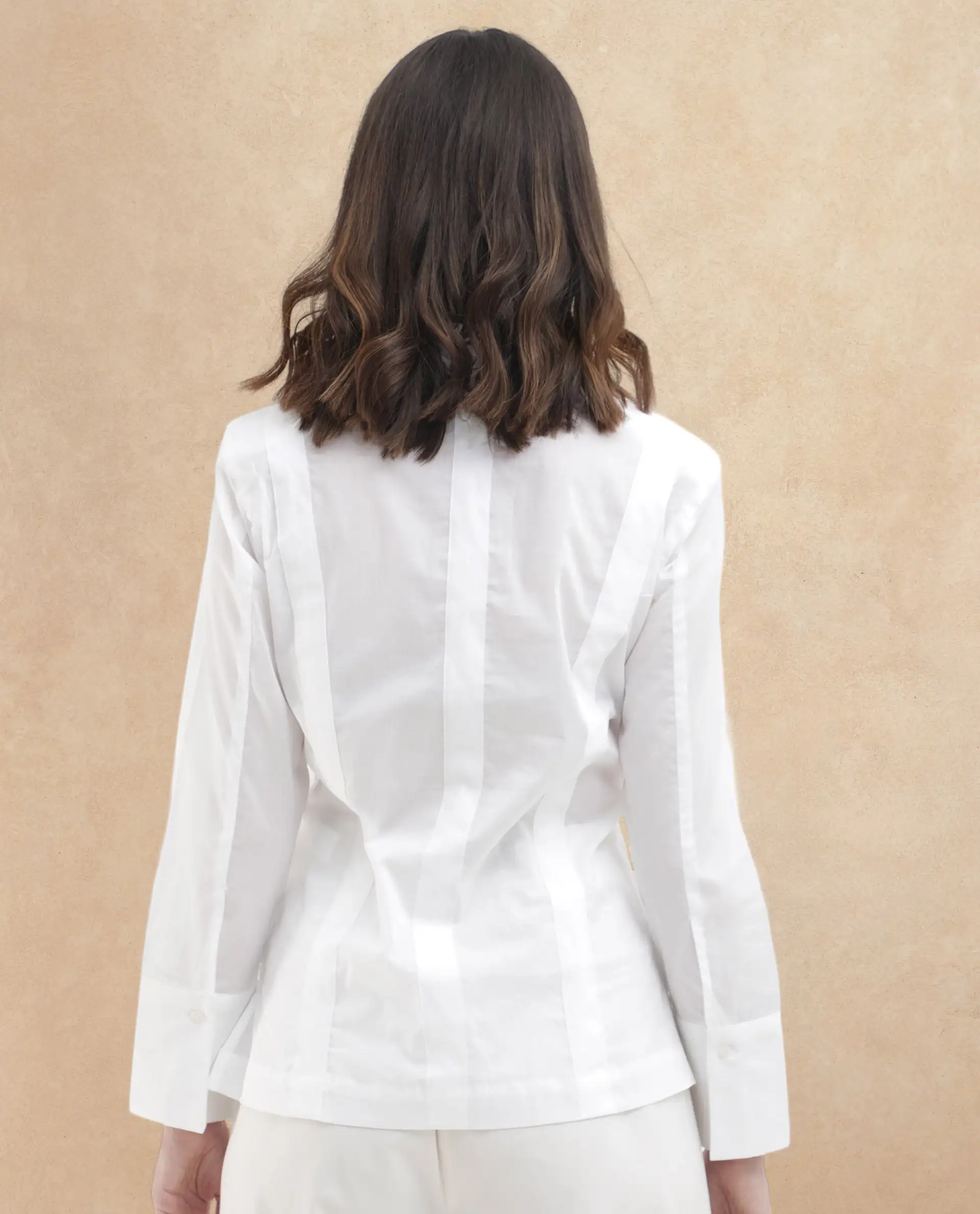 Rareism Women's Arthur White Cotton Drop Collar Plain Cuffed Sleeve Regular Fit Shirt - Image 6