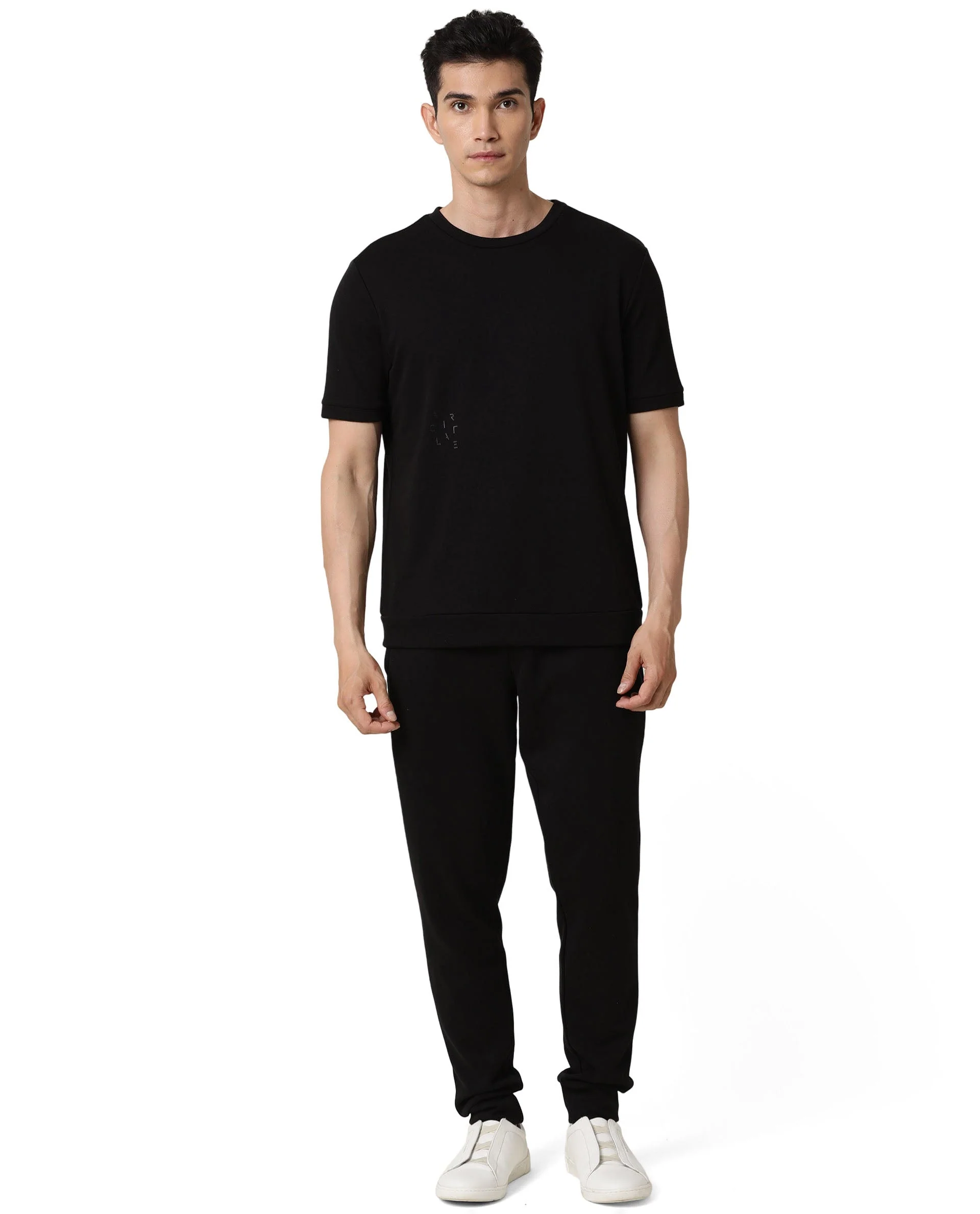 Rare Rabbit Articale Men's Arum Double Black Cotton Fabric Full Sleeves Solid Sweatshirt - Image 3