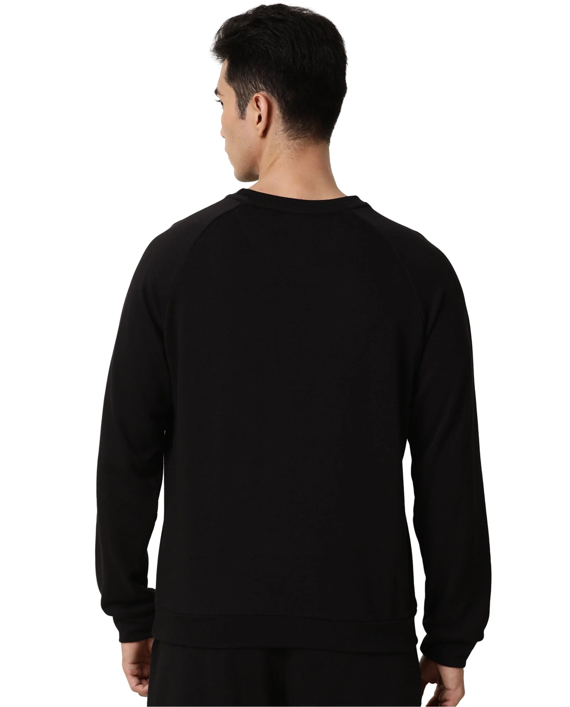 Rare Rabbit Articale Men's Arum Double Black Cotton Fabric Full Sleeves Solid Sweatshirt - Image 6