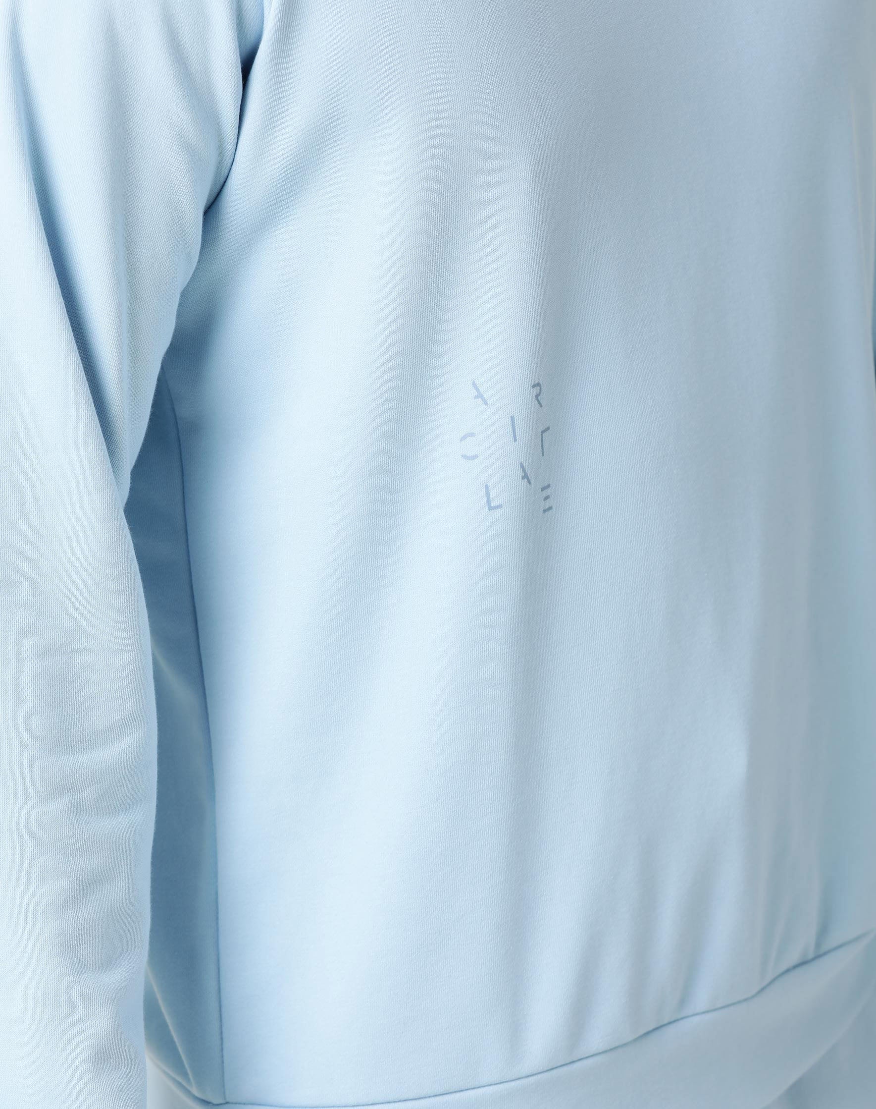 Rare Rabbit Articale Men's Arum Clear Blue Cotton Fabric Full Sleeves Solid Sweatshirt - Image 2