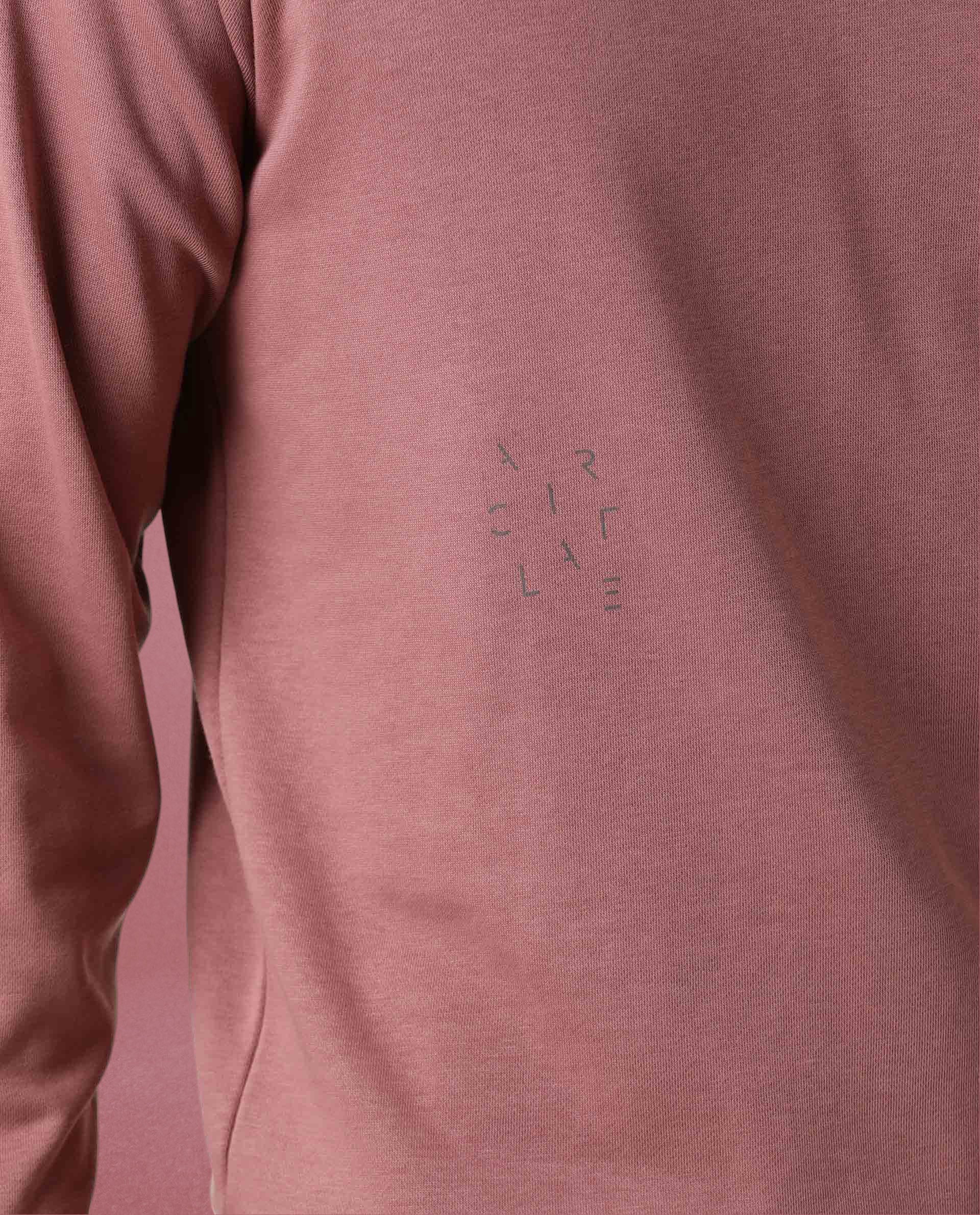 Rare Rabbit Articale Men's Arum Clay Pink Cotton Fabric Full Sleeves Solid Sweatshirt - Image 2