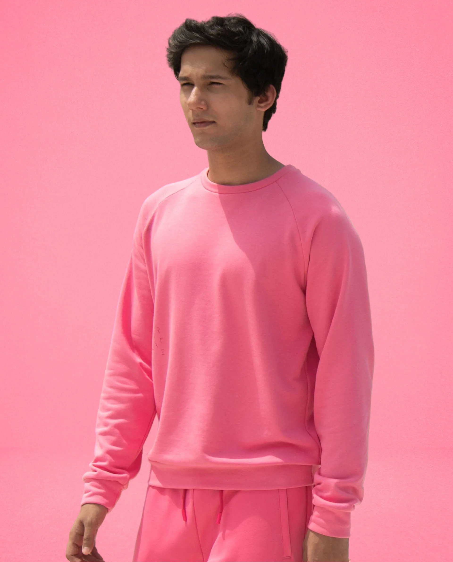 Rare Rabbit Articale Men's Arum Flame Pink Cotton Fabric Full Sleeves Solid Sweatshirt - Image 8