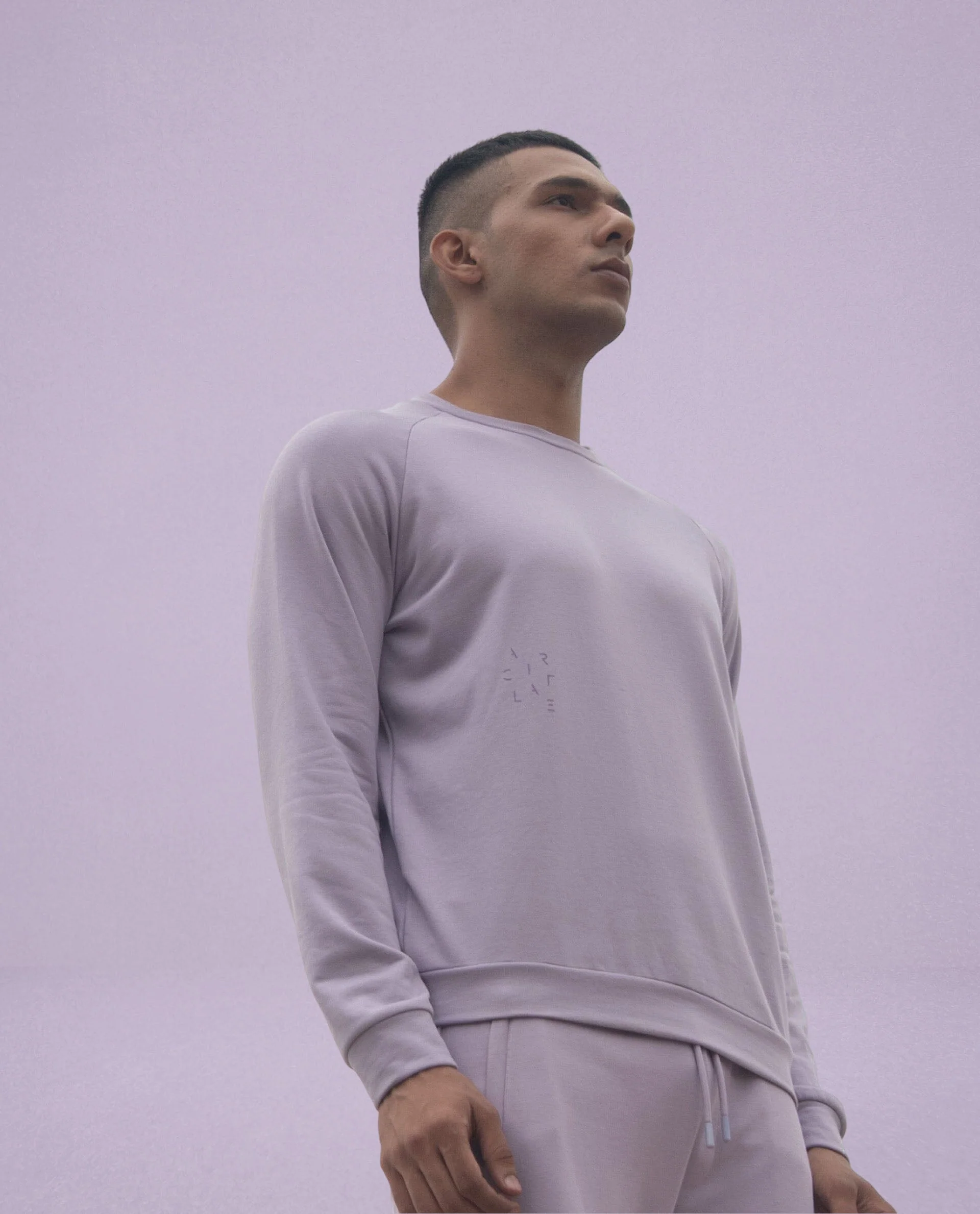 Rare Rabbit Articale Men's Arum Powder Lilac Cotton Fabric Full Sleeves Solid Sweatshirt - Image 6