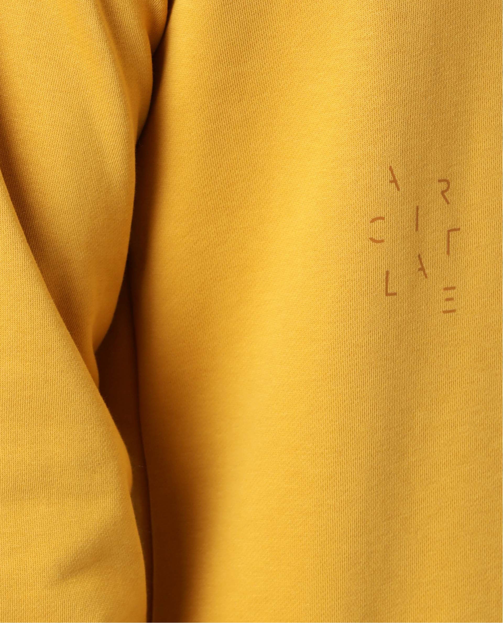 Rare Rabbit Articale Men's Arum French Mustard Cotton Fabric Full Sleeves Solid Sweatshirt - Image 2