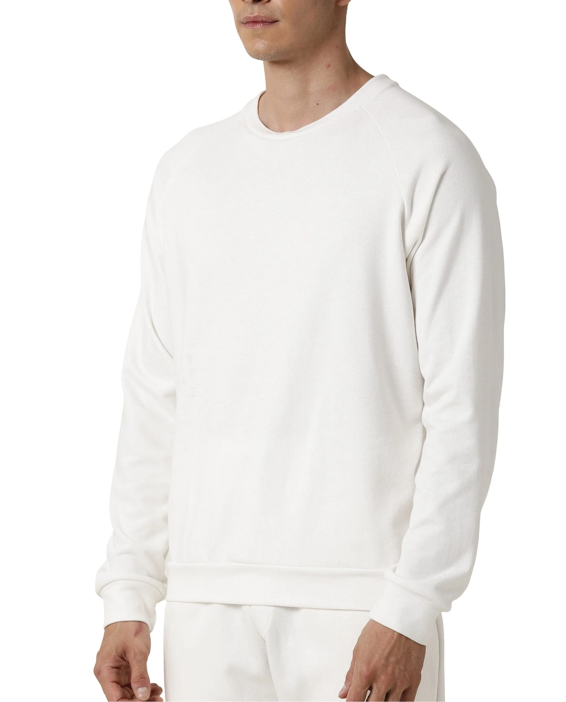 Rare Rabbit Articale Men's Arum Ivory White Cotton Fabric Full Sleeves Solid Sweatshirt - Image 4