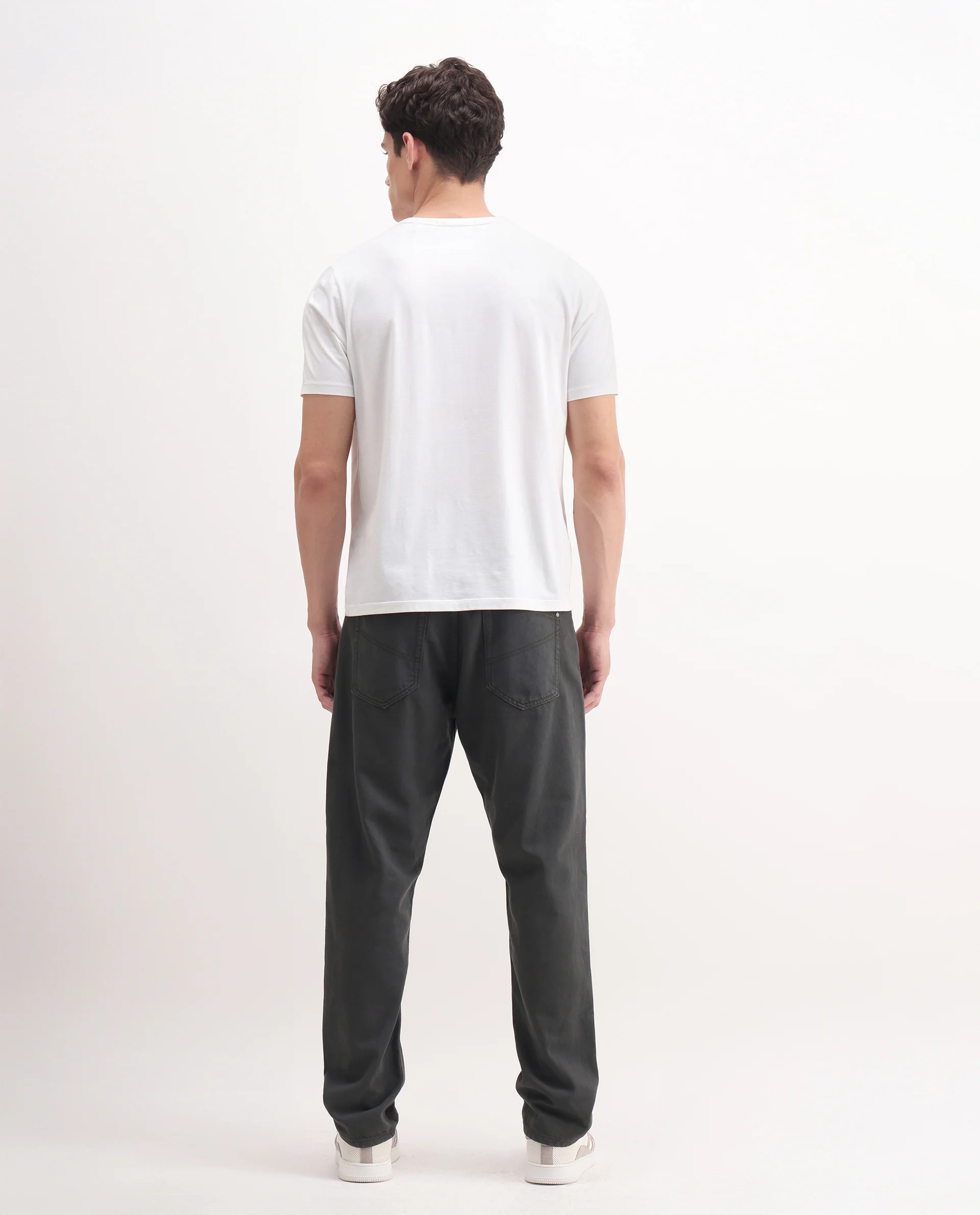 Rare Rabbit Men's Arvi-2 Dark Grey Cotton Blend Plain Dond Carrot Fit Jeans - Image 9