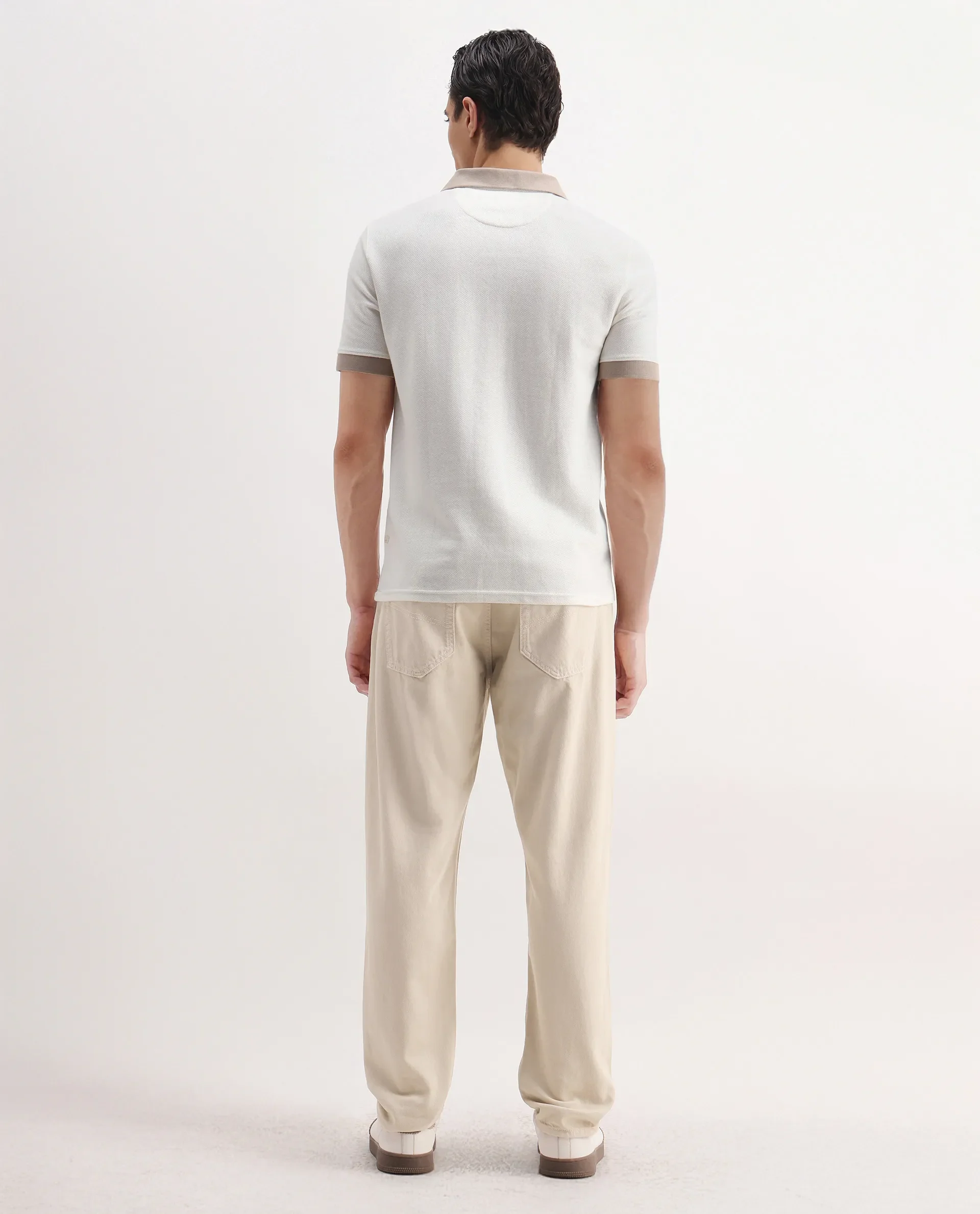 Rare Rabbit Men's Arvi-2 Light Beige Cotton Blend Plain Dond Carrot Fit Jeans - Image 6