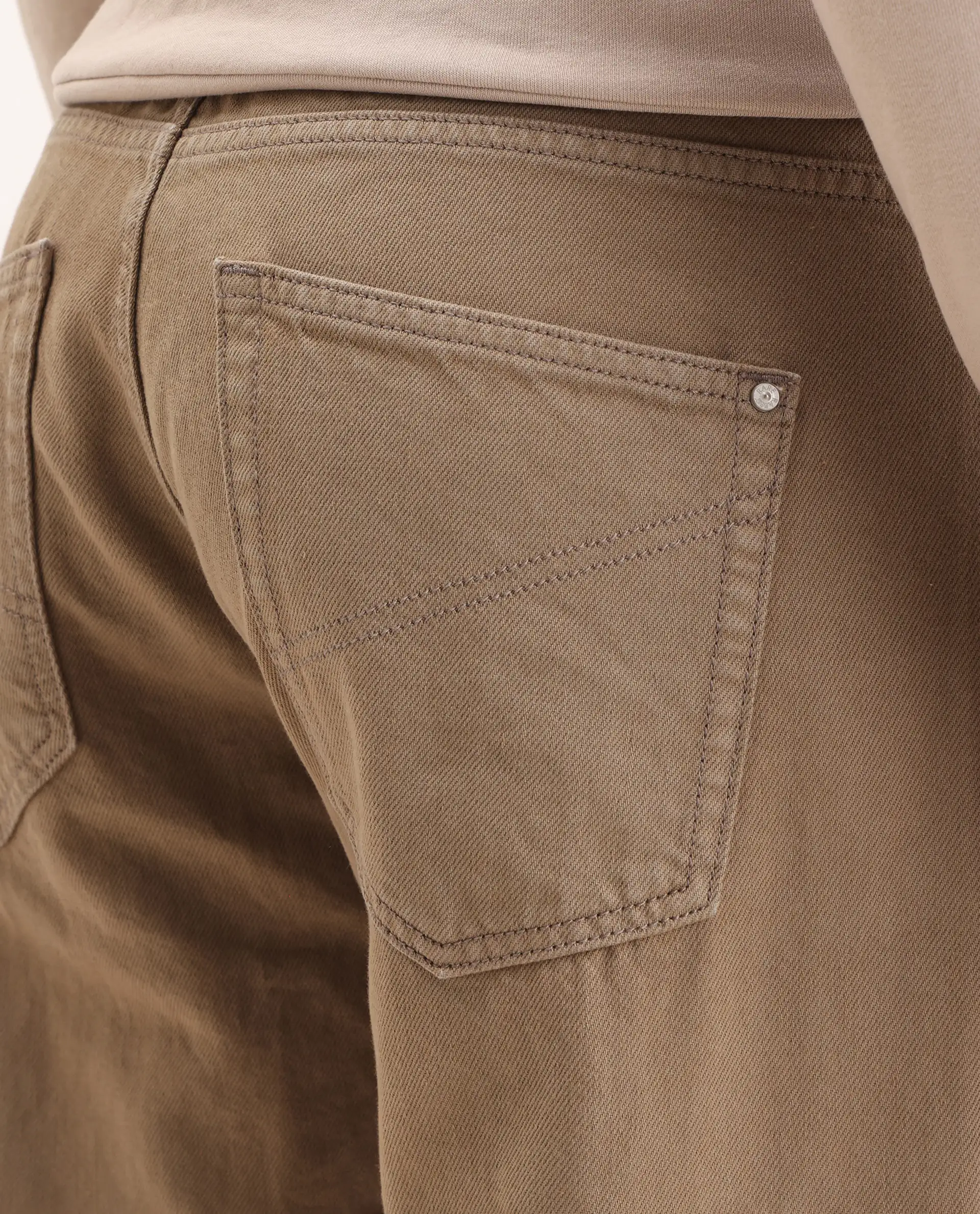 Rare Rabbit Men's Arvi-2 Olive Cotton Blend Plain Dond Carrot Fit Jeans - Image 4