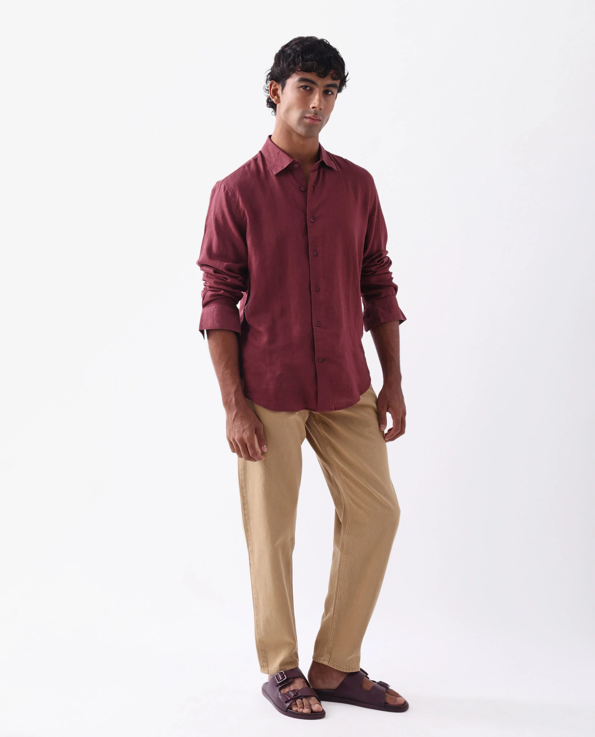 Rare Rabbit Men's Arvi Mustard Cotton Plain Dond Carrot Fit Jeans - Image 4