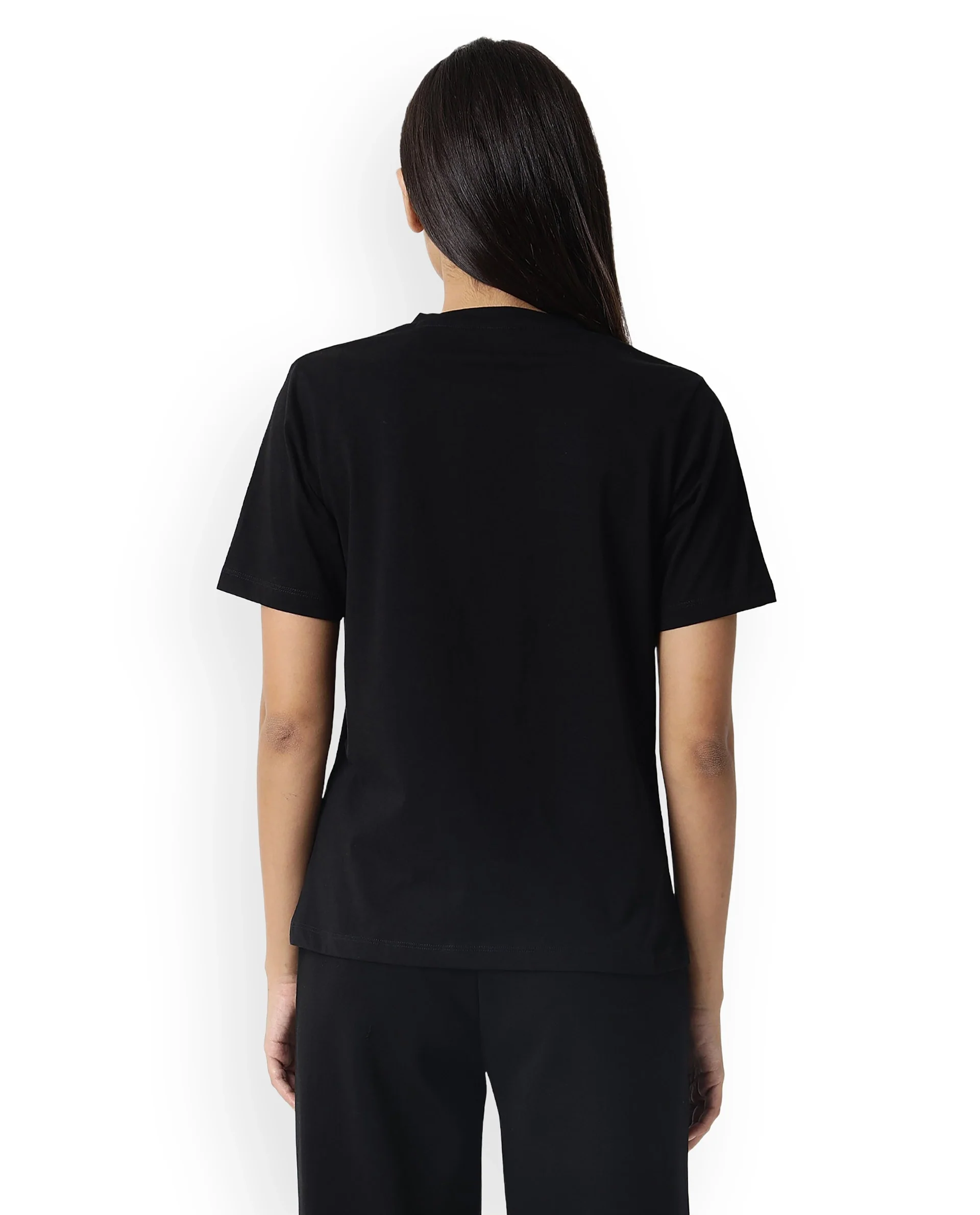 Rareism Women's Light Weight High Stretch 180 Gsm Cotton V-Neck Plain Regular Fit T-Shirt - Image 5