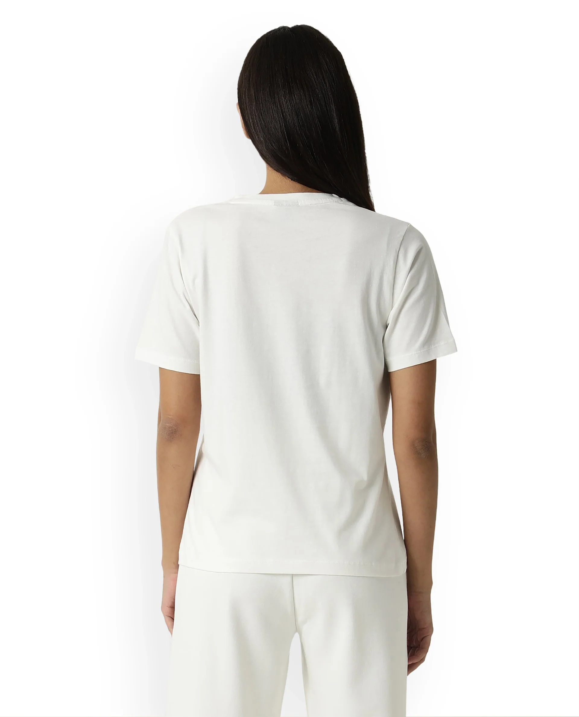 Rareism Women's Light Weight High Stretch 180 Gsm Cotton V-Neck Plain Regular Fit T-Shirt - Image 6