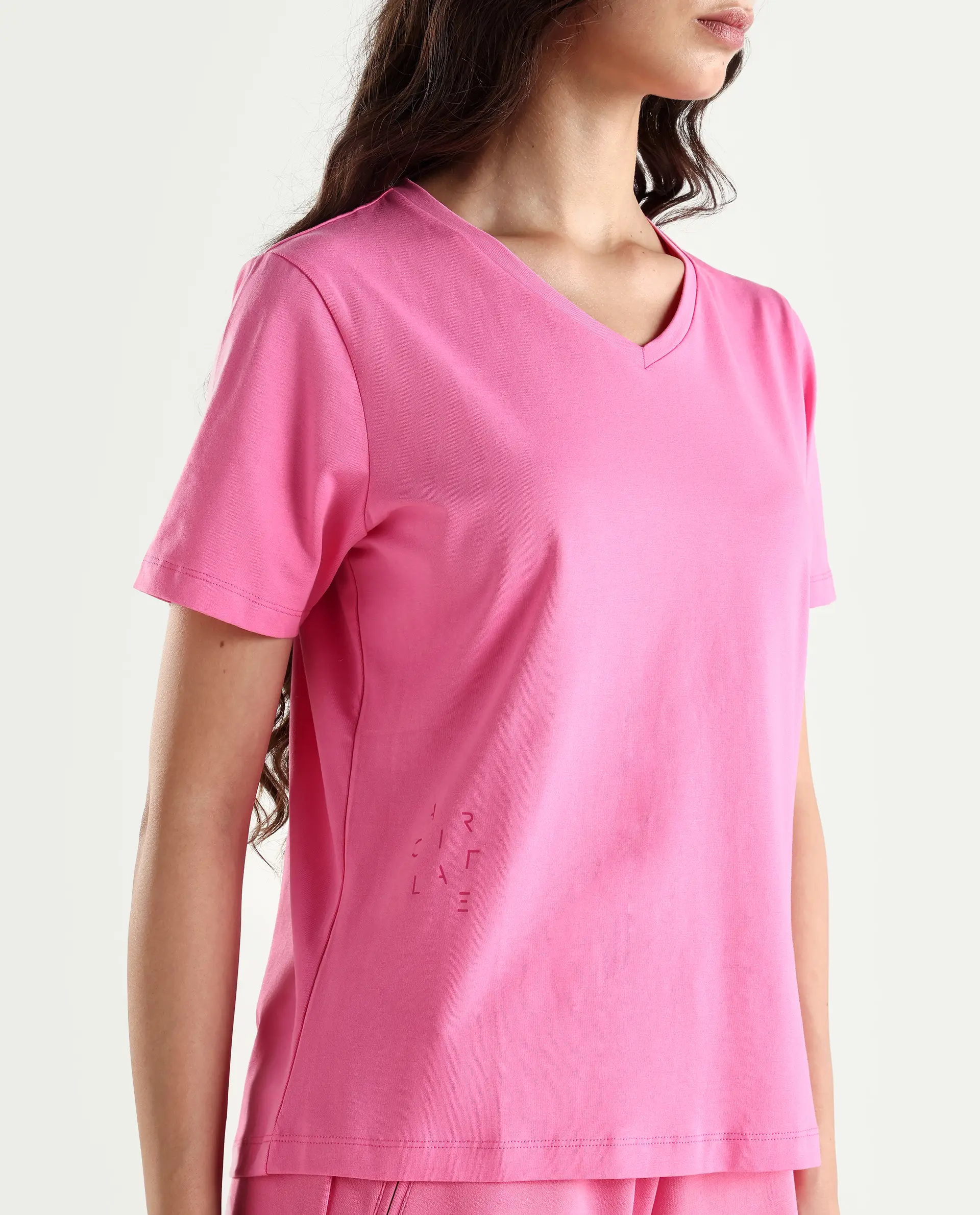 Rareism Women's Light Weight High Stretch 180 Gsm Cotton V-Neck Plain Regular Fit T-Shirt - Image 4