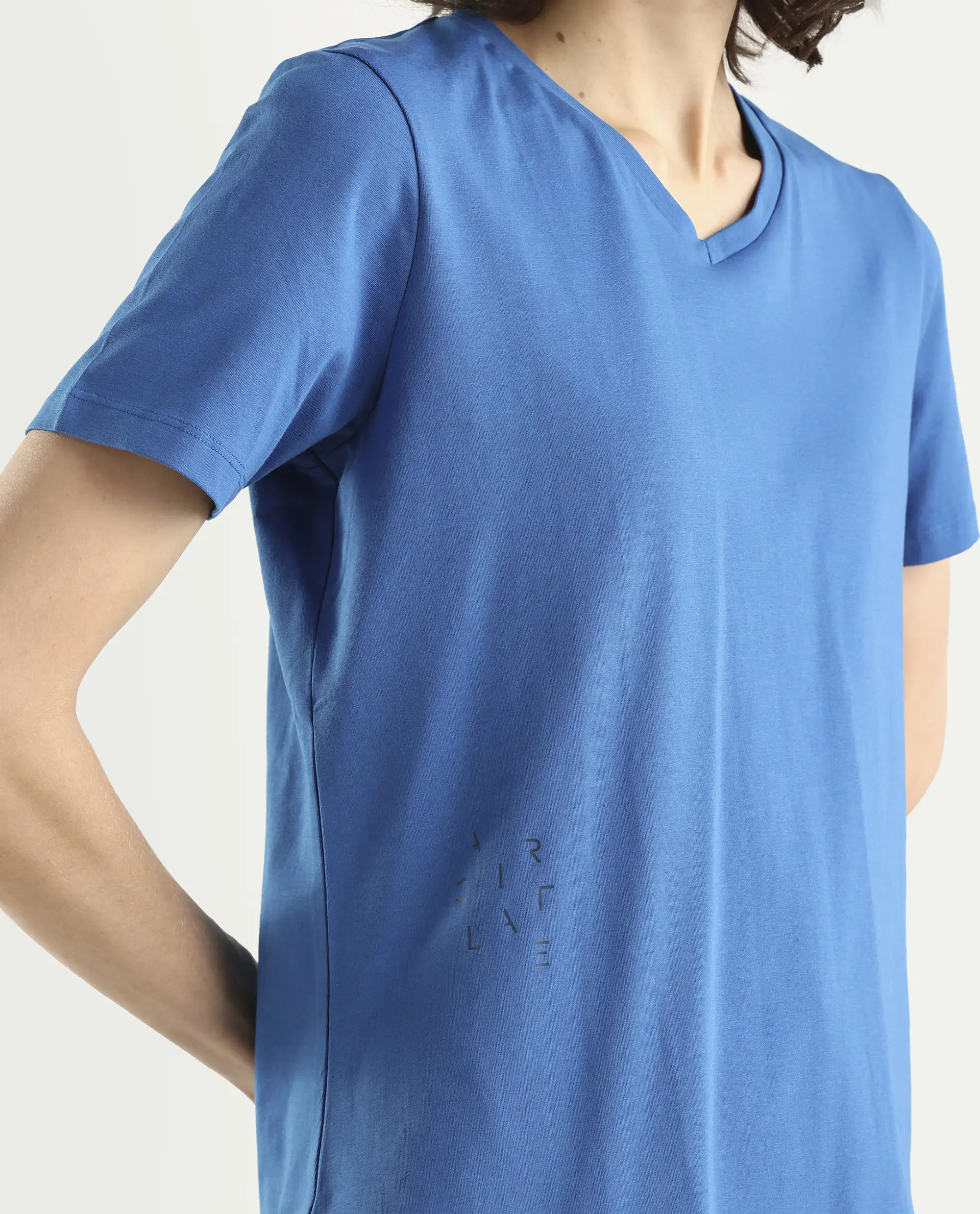 Rareism Women's Light Weight High Stretch 180 Gsm Cotton V-Neck Plain Regular Fit T-Shirt - Image 4