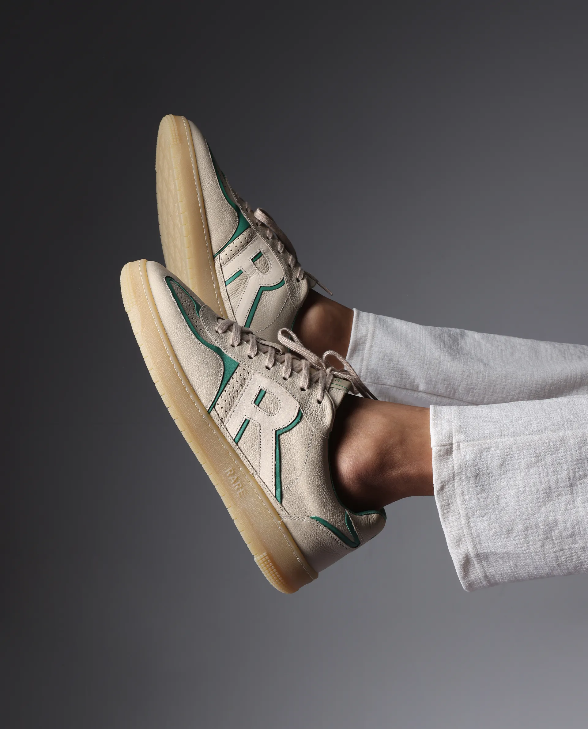 Rare Rabbit Men Ascend Beige Dual Tone Genuine Leather Lace-Up Low Top Sneaker Shoes - Image 2