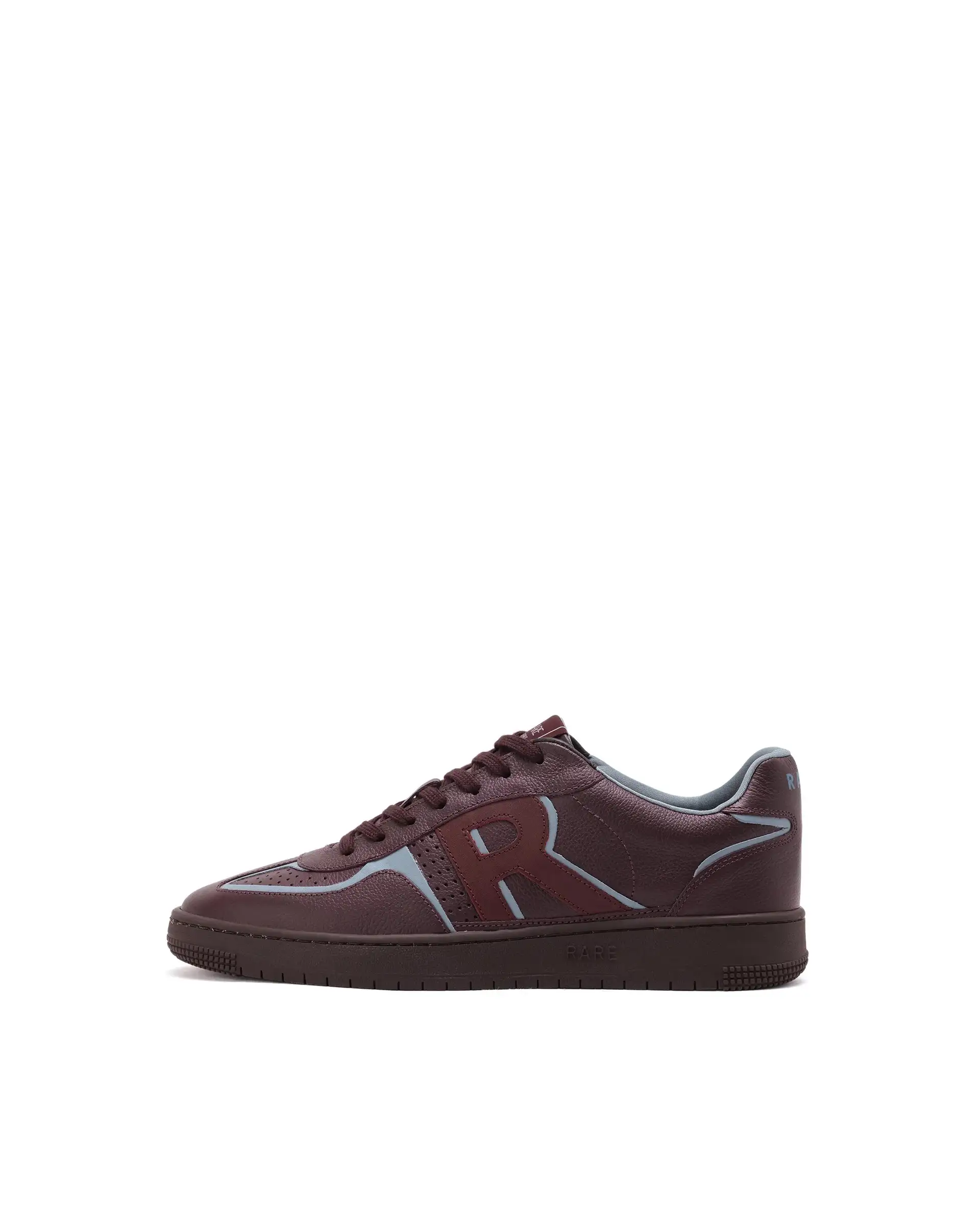 Rare Rabbit Men Ascend Burgundy Dual Tone Genuine Leather Lace-Up Low Top Sneaker Shoes