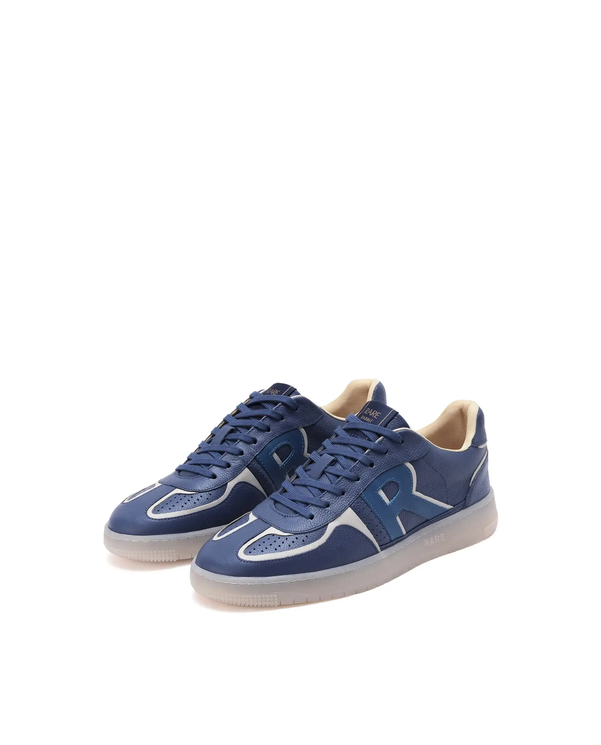 Rare Rabbit Men Ascend Navy Dual Tone Genuine Leather Lace-Up Low Top Sneaker Shoes - Image 3