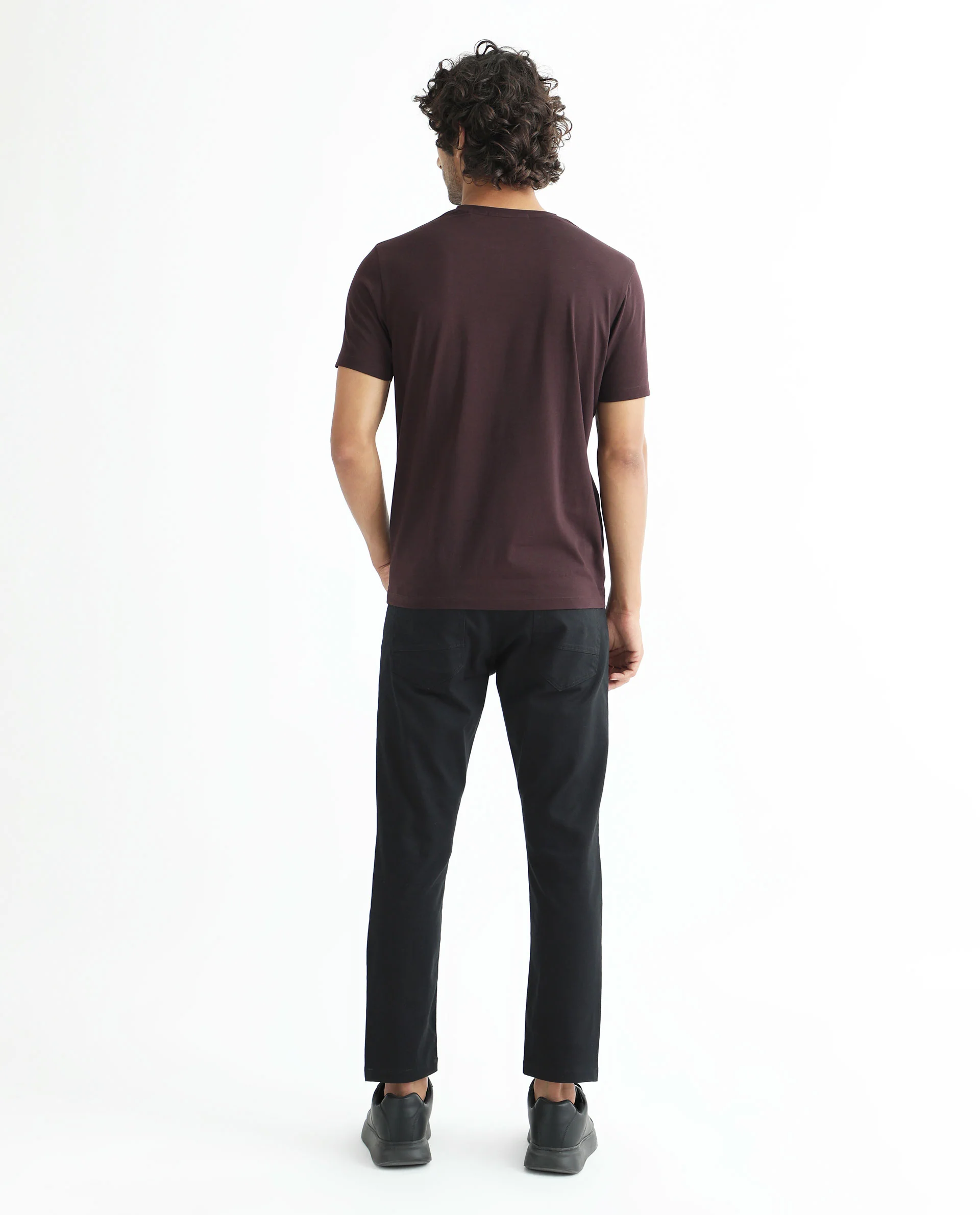 Rare Rabbit Men's Asi Maroon Cotton Graphic Print Slim Fit Half Sleeve Crew Neck T-Shirt - Image 9